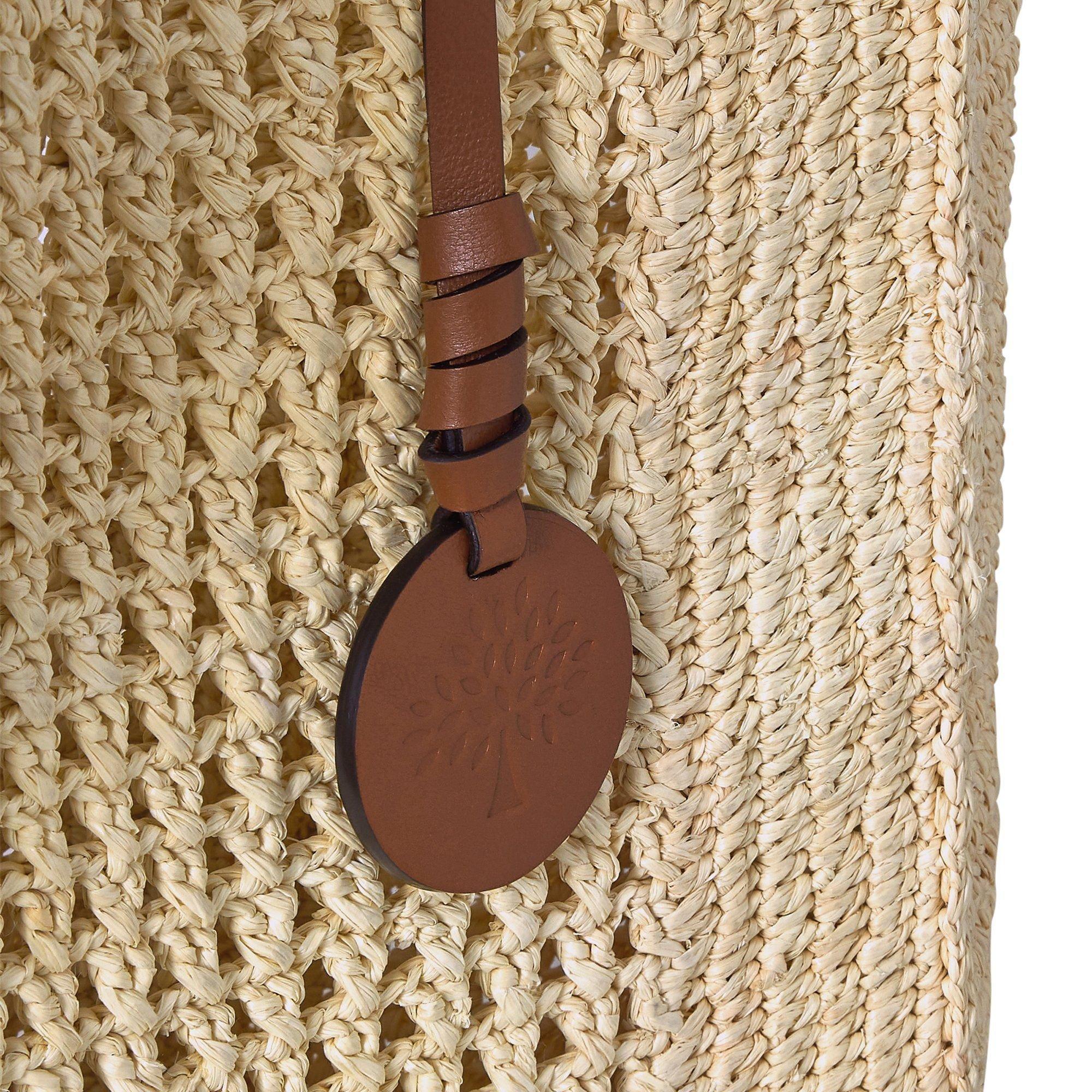 Natural - Mulberry - Crochet Tote Raffia - 4