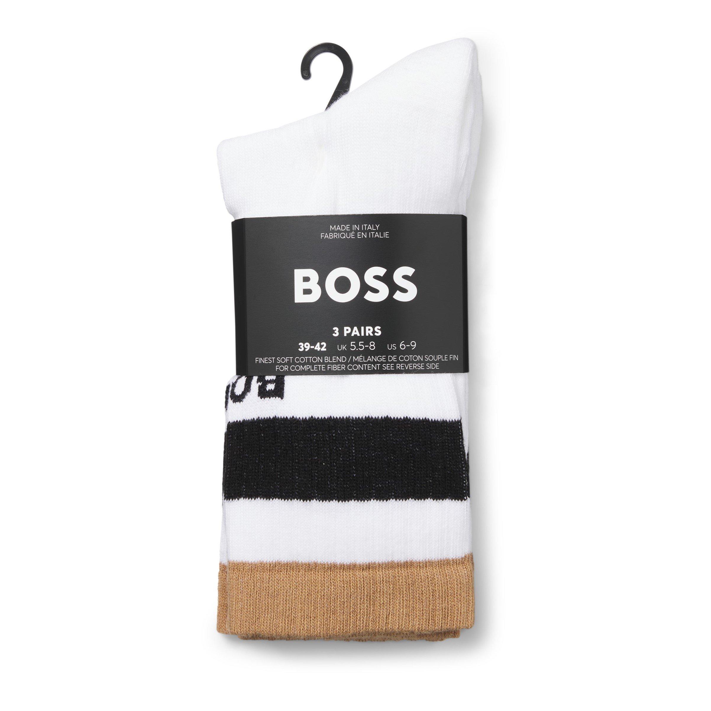 Blanc - Boss - Men's Rib Iconic Quarter Socks - 2