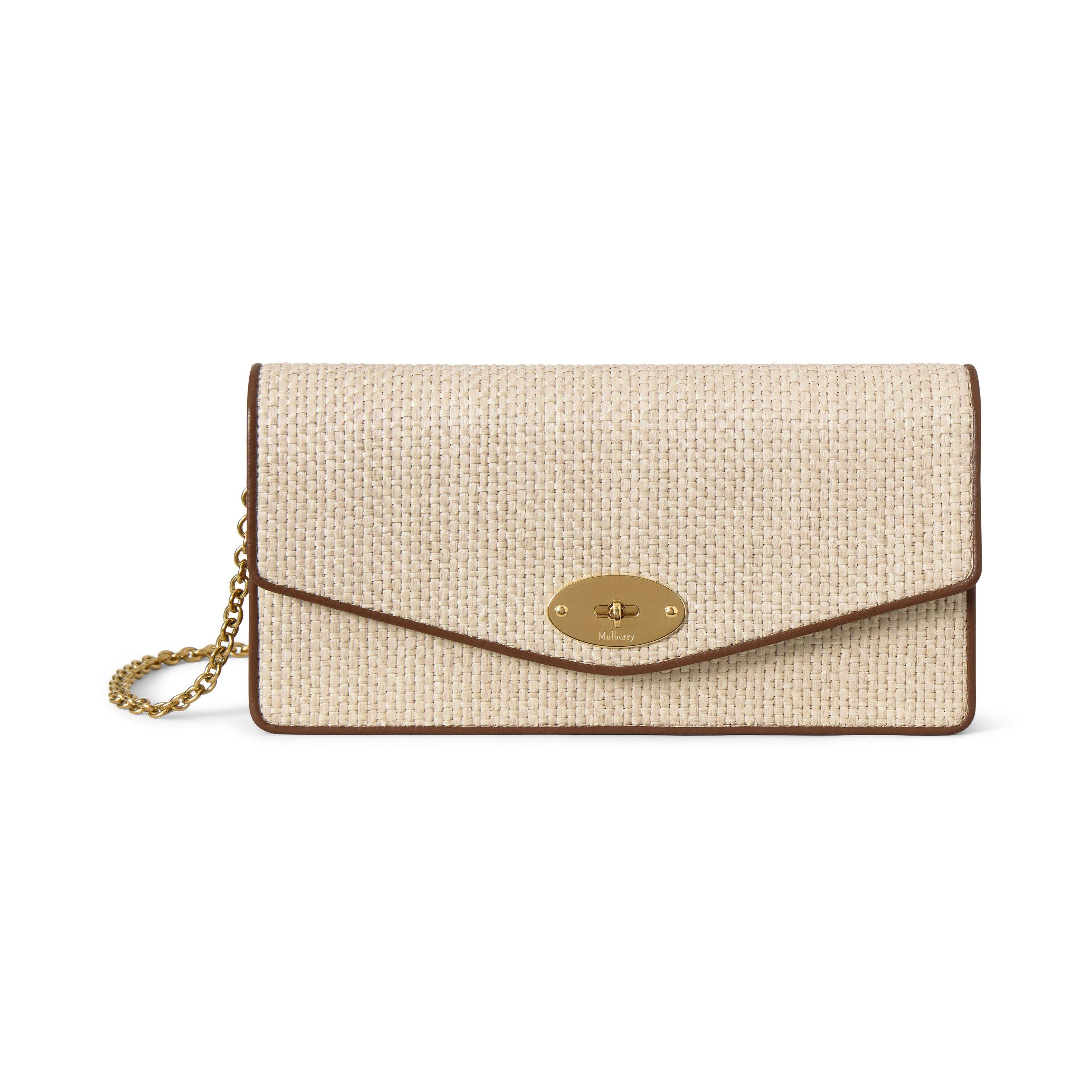Mulberry Darley Clutch Raffia - Ecru-Bright Oak
