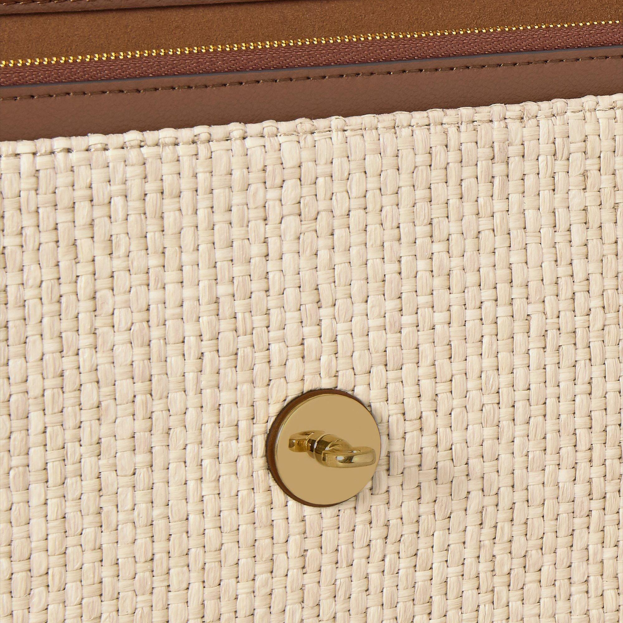 Ecru-Bright Oak - Mulberry - Darley Clutch Raffia - 4