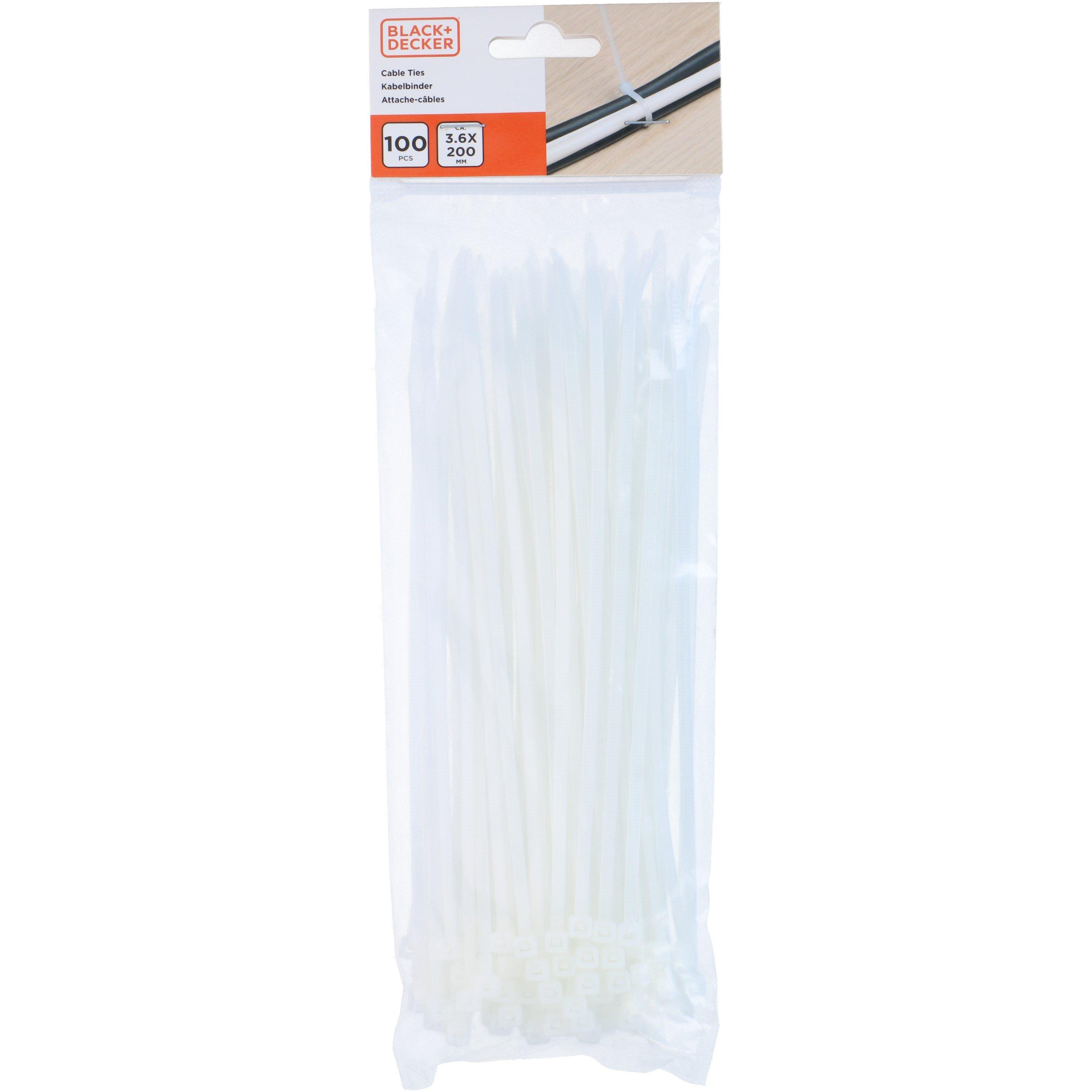Black - Black and Decker - Cable Ties 100 Pack - 3
