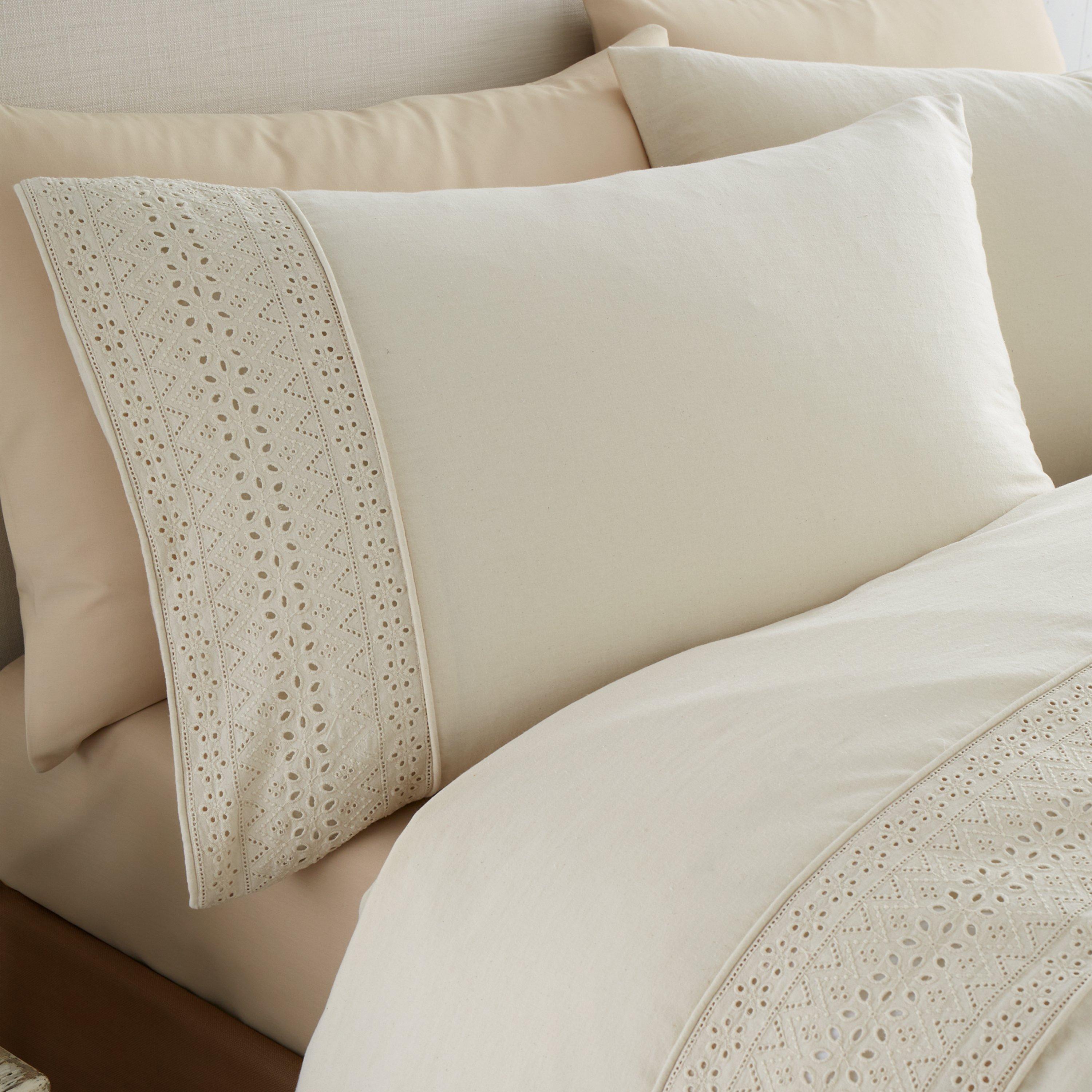 Cream - Catherine Lansfield - Broderie Anglaise Duvet Cover Set - 2