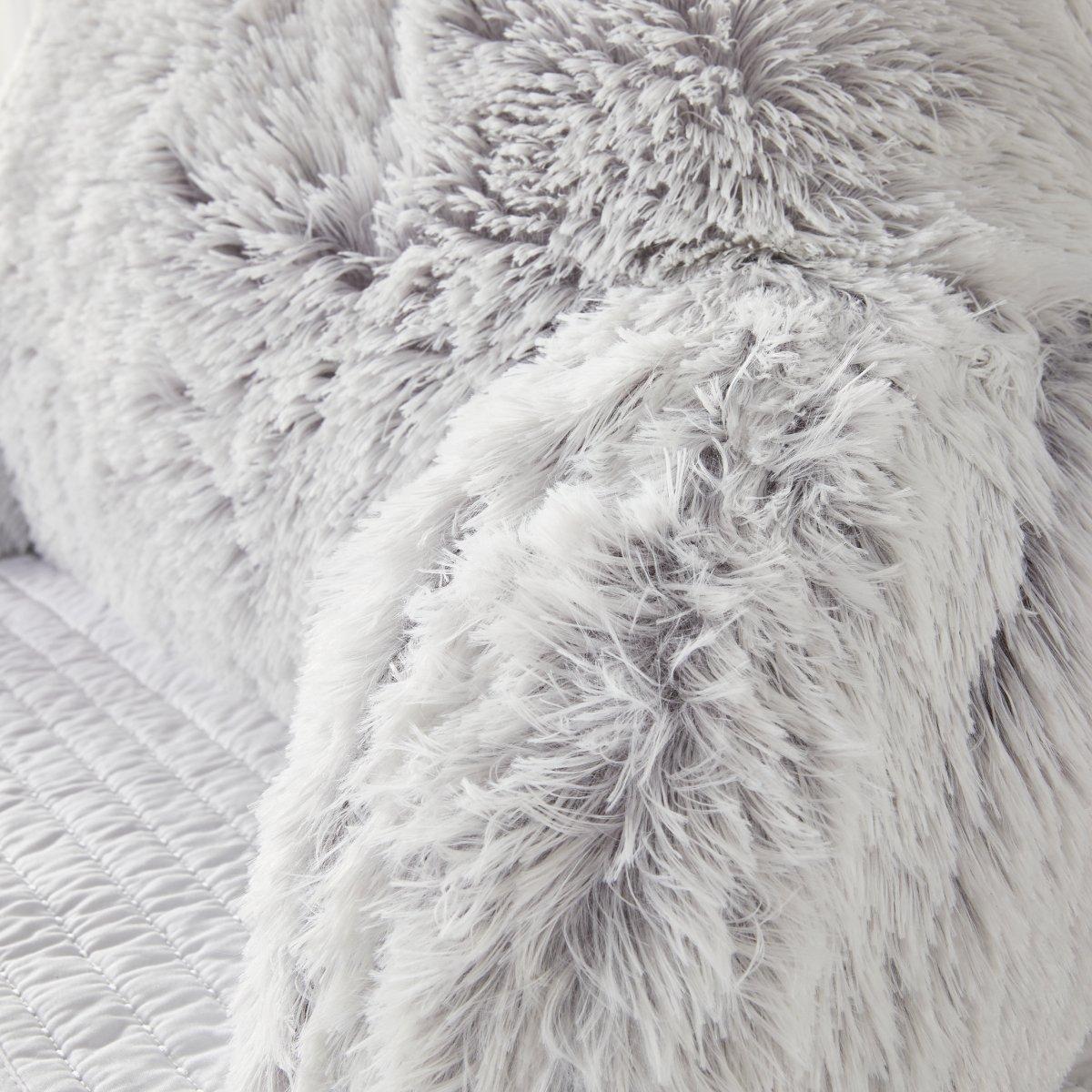 Grey - Downland - Long Hair Cuddle Cushion - 3