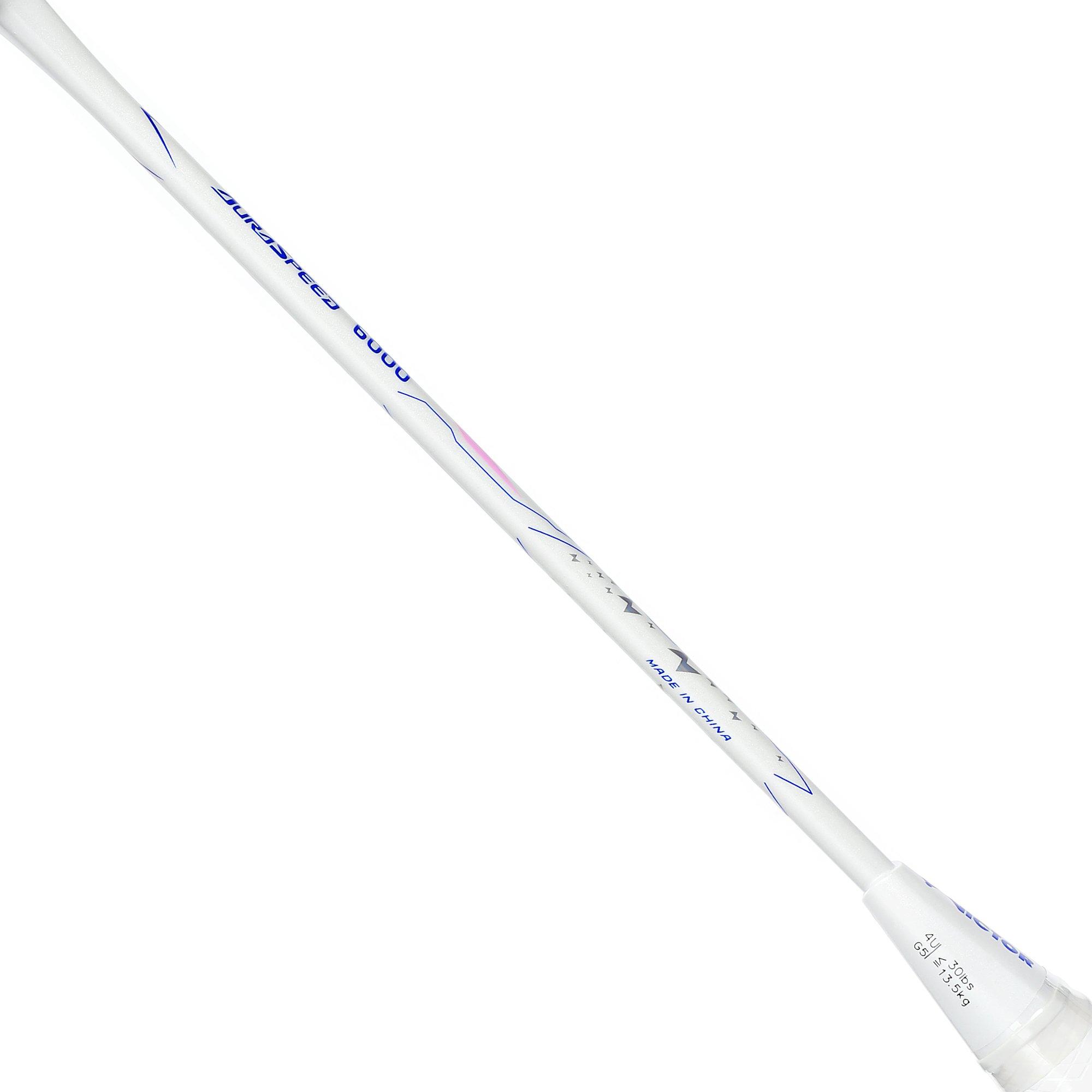 White - Victor - Aura Speed 6000 Badminton Racket - 6