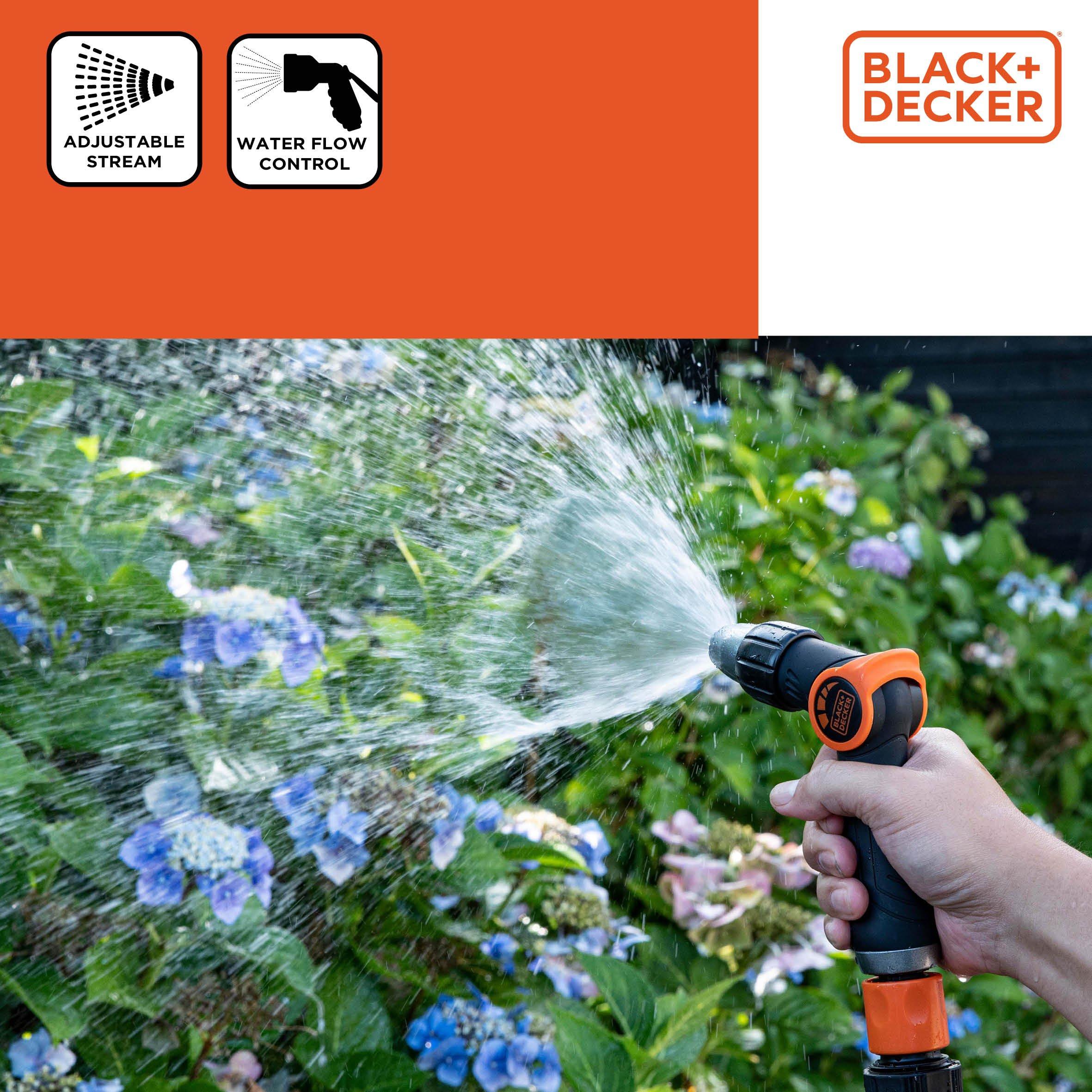 Black/Orange - Black and Decker - Spray Nozzle Gardening Essential - 6