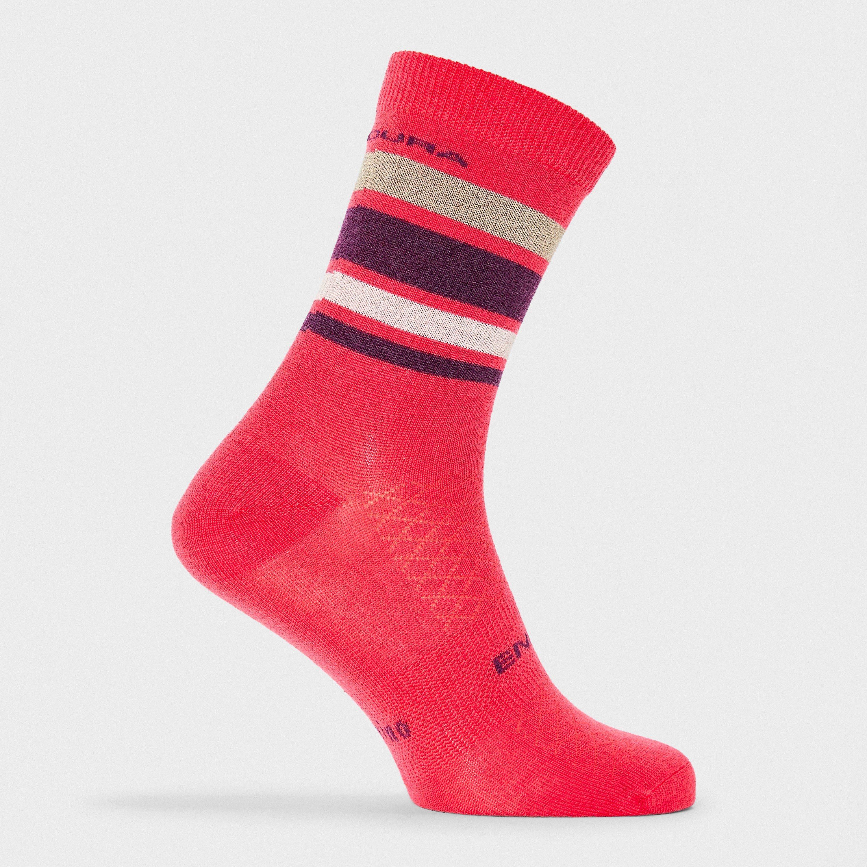 Endura  Bb Stripe Cycling Socks - Pomegranate - S-M