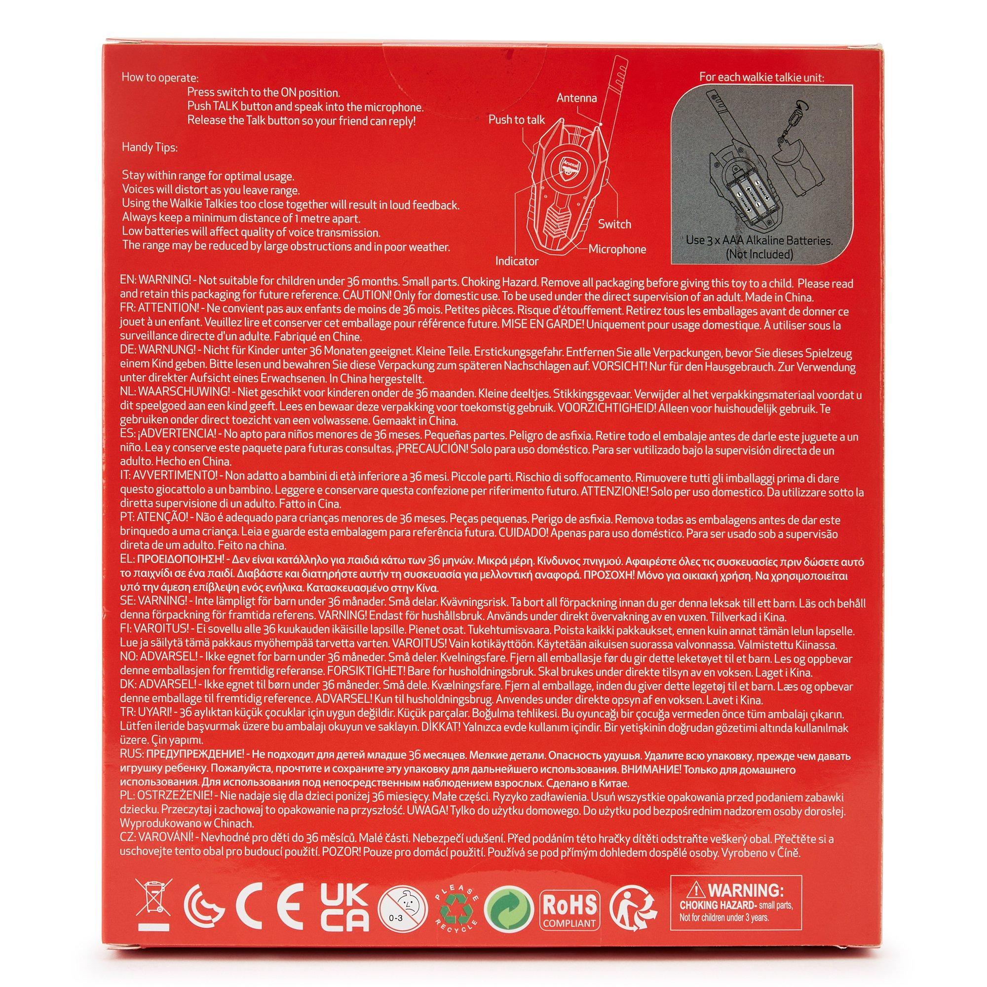 Red - Team - Arsenal Walkie Talkie 2 pack set - 2