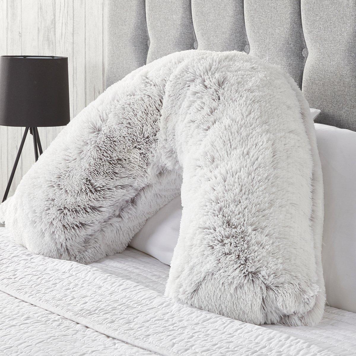 Grey - Downland - Long Haired V-shape Pillow - 1