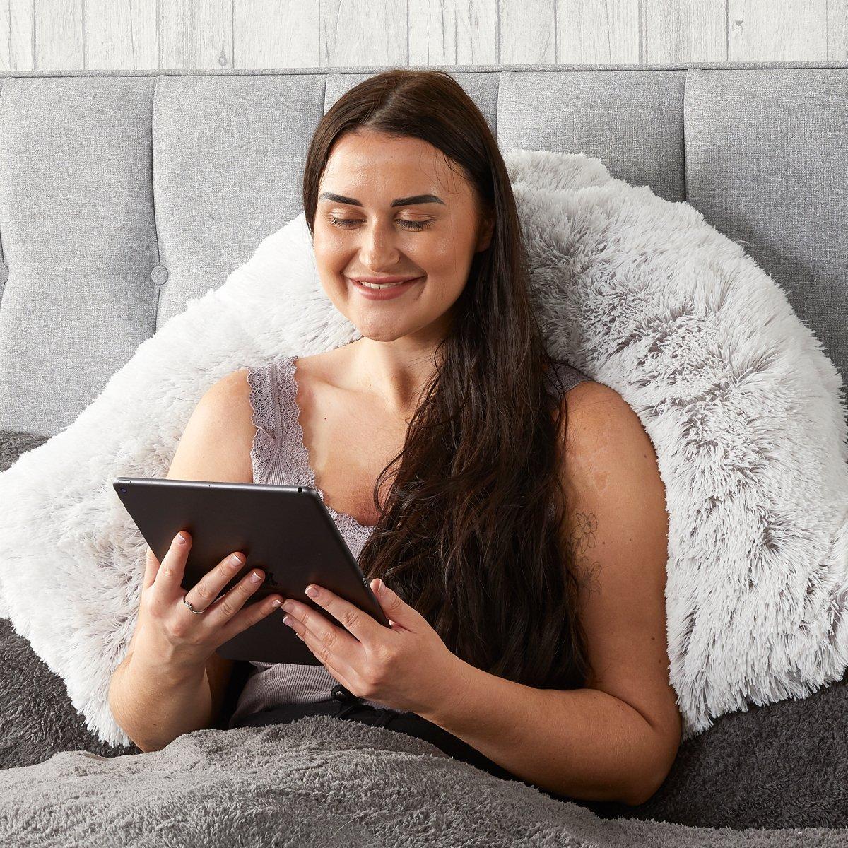 Grey - Downland - Long Haired V-shape Pillow - 2