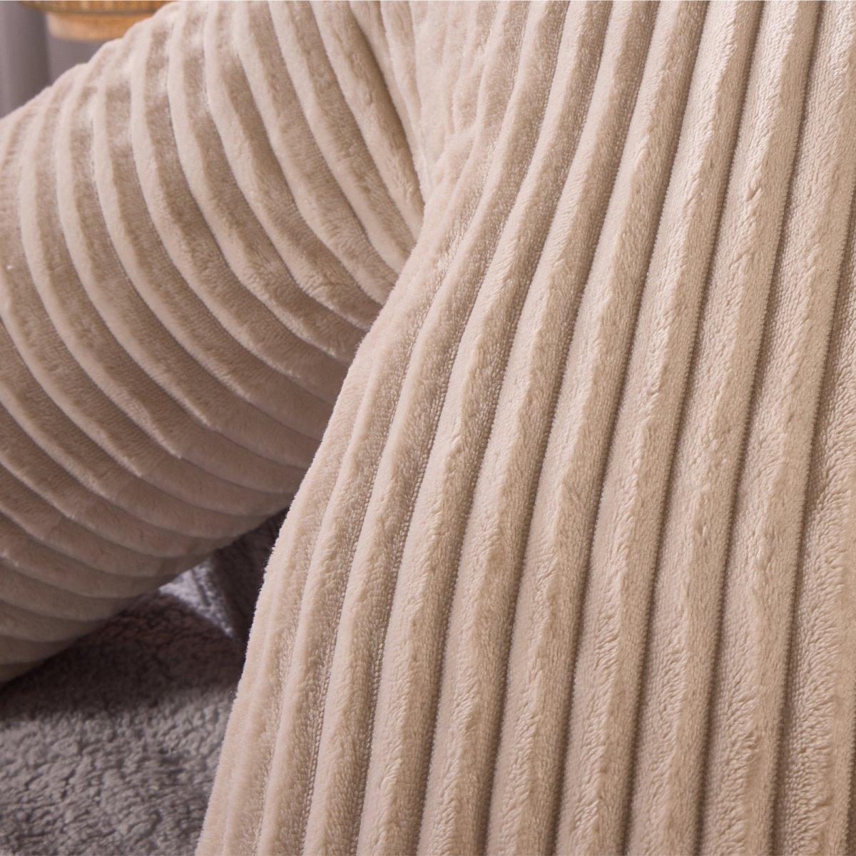 Cream - Downland - Velvet Cord V-Shape Pillow - 3