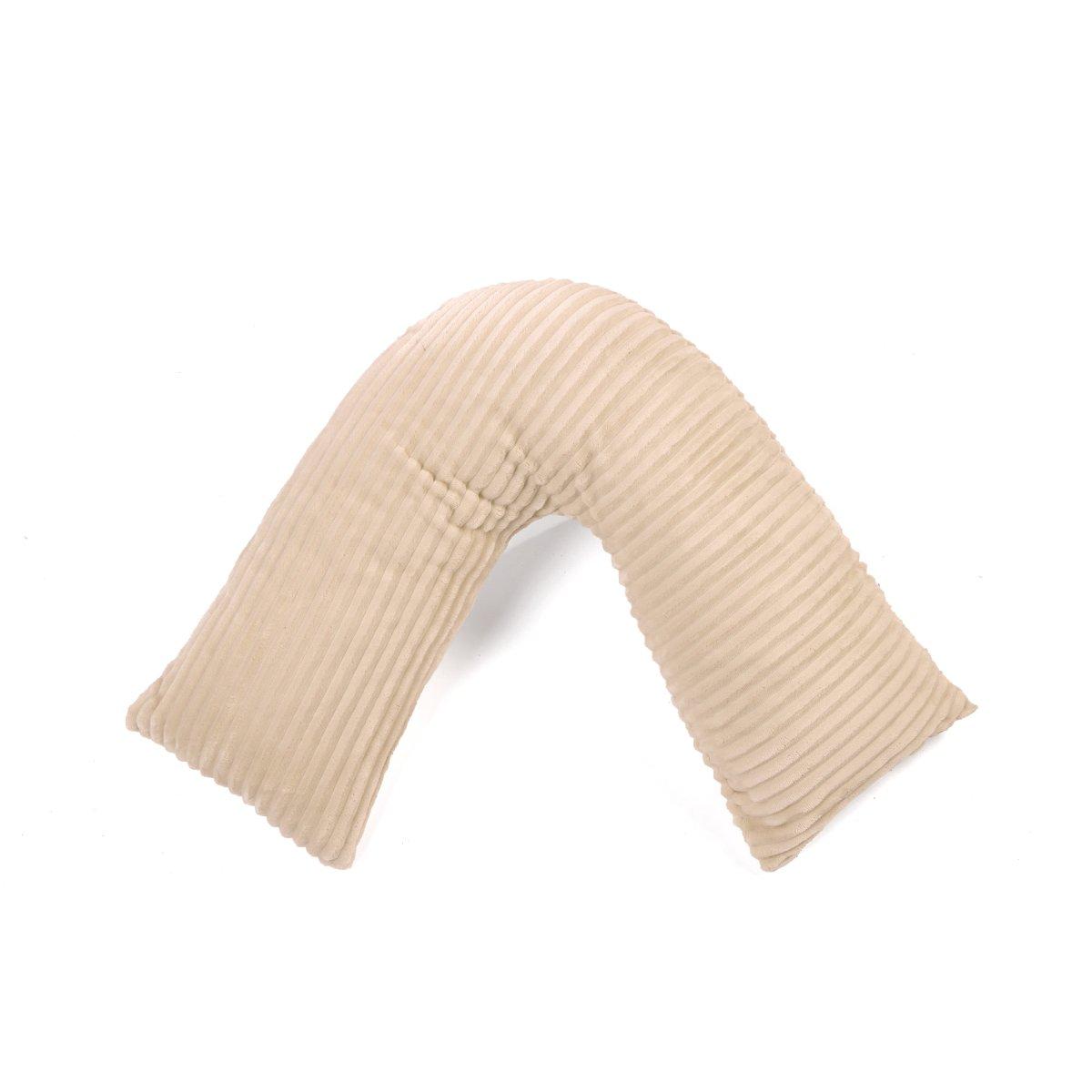 Cream - Downland - Velvet Cord V-Shape Pillow - 6