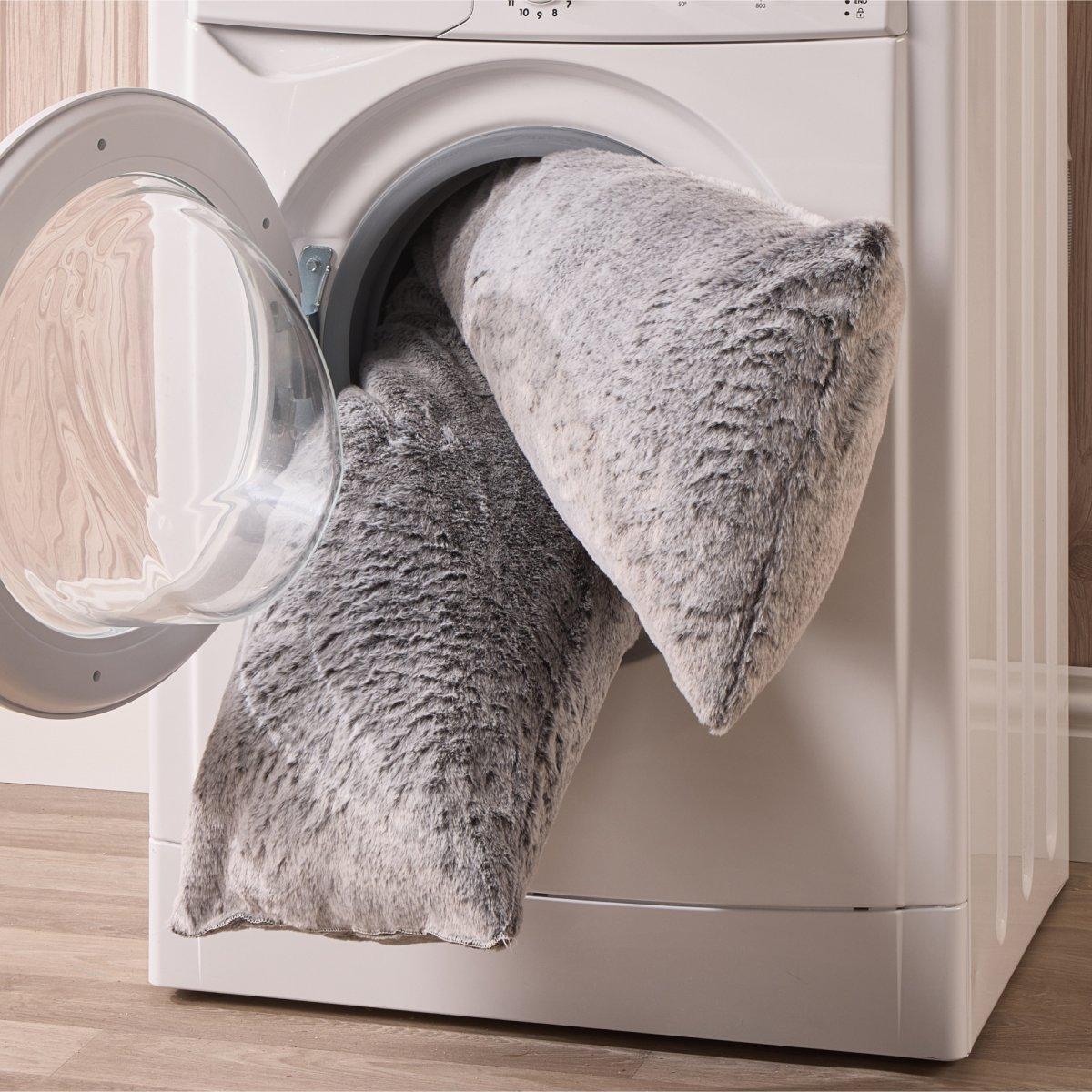 Grey - Downland - Luxury Faux Fur V-Shape Pillow - 5