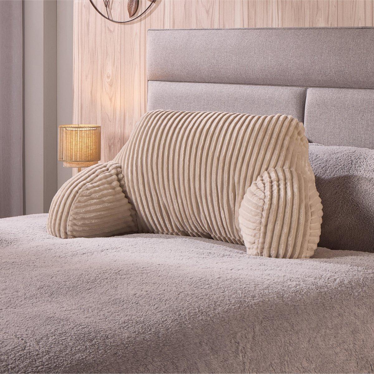 Cream - Downland - Velvet Cord Fleece Cuddle Cushion - 1
