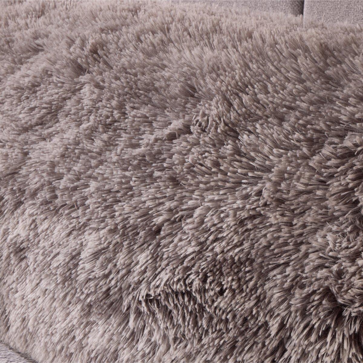 Grey - Downland - Long Haired Bolster Pillow - 3