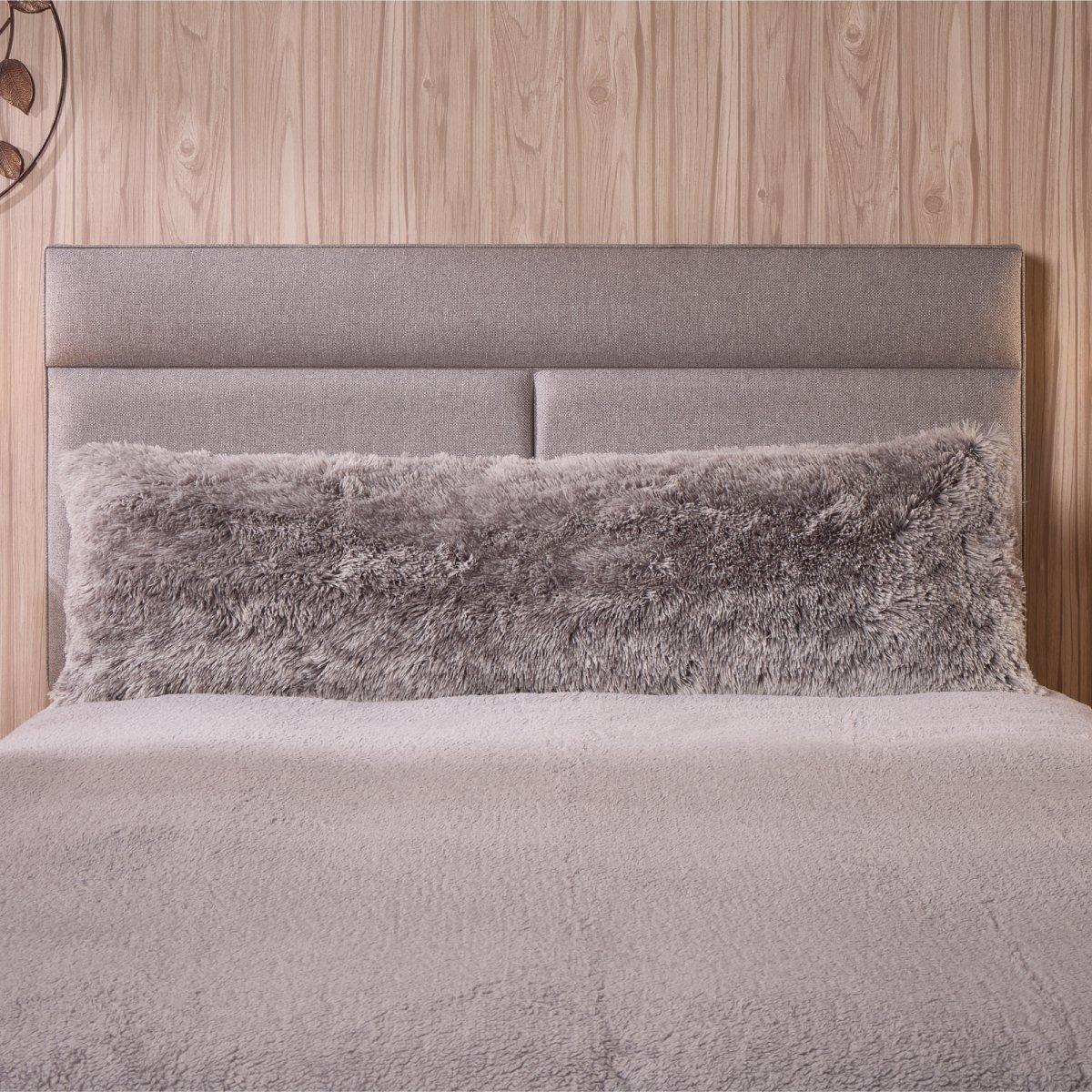 Grey - Downland - Long Haired Bolster Pillow - 4