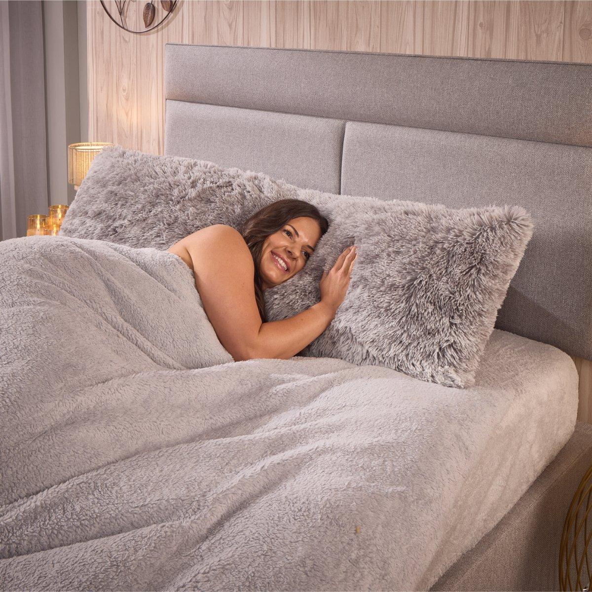 Grey - Downland - Long Haired Bolster Pillow - 5