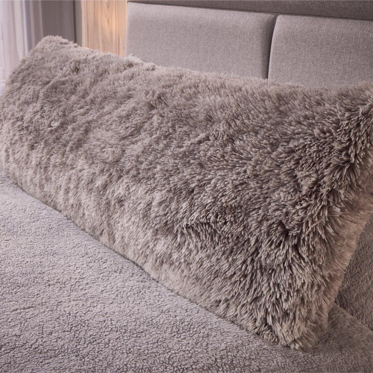 Grey - Downland - Long Haired Bolster Pillow - 6