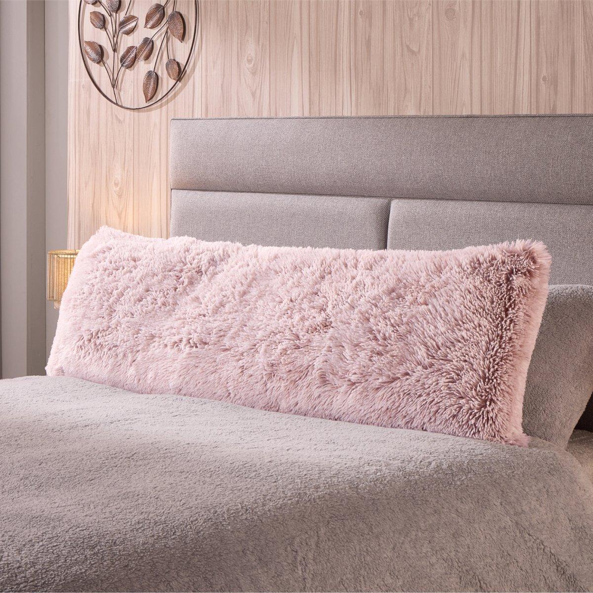 Downland  Long Haired Bolster Pillow - Pink