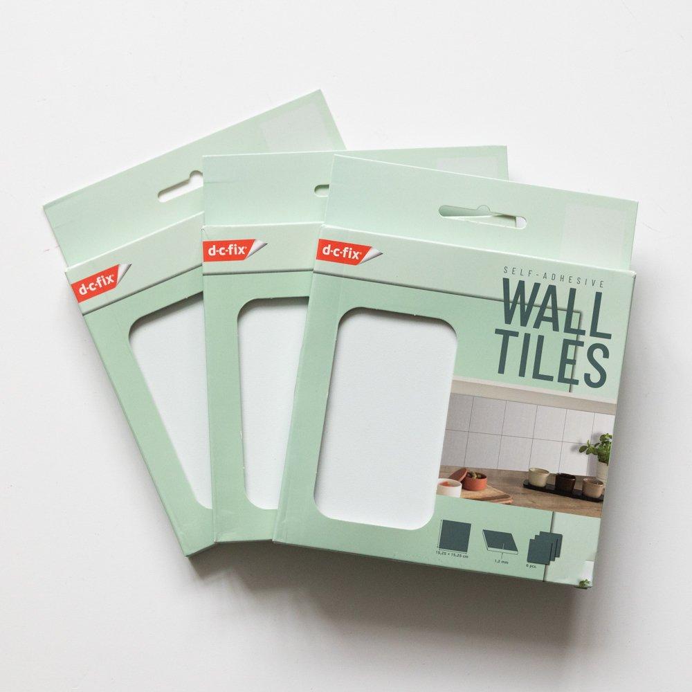 White - D C Fix - Self Adhesive Vinyl Wall Tiles Cement White - 2