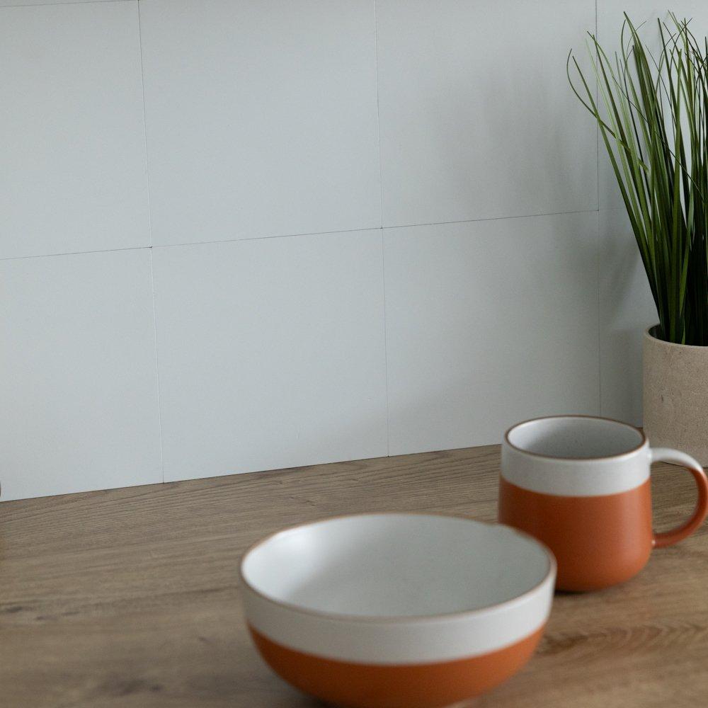 White - D C Fix - Self Adhesive Vinyl Wall Tiles Cement White - 4