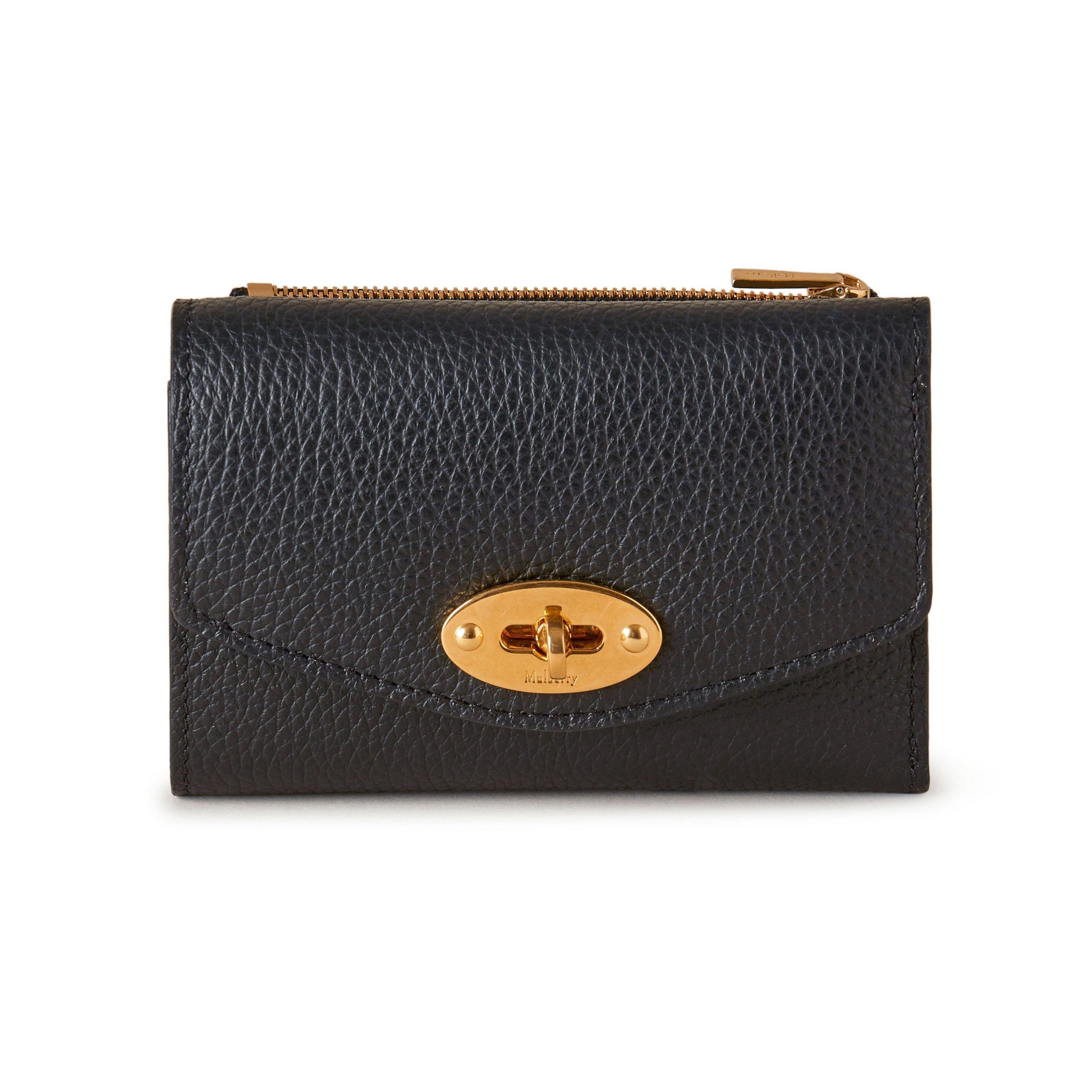 Black - Mulberry - Darley Folded Multi-Card Wallet Small Classic Grain - 1