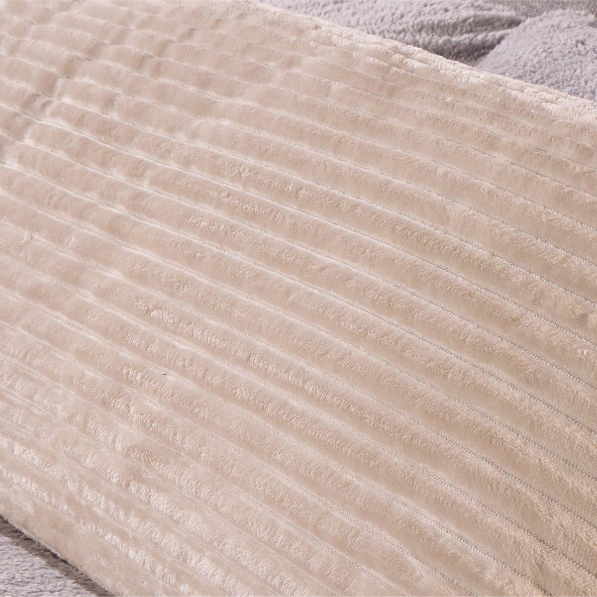 Cream - Downland - Velvet Cord Bolster Pillow - 3