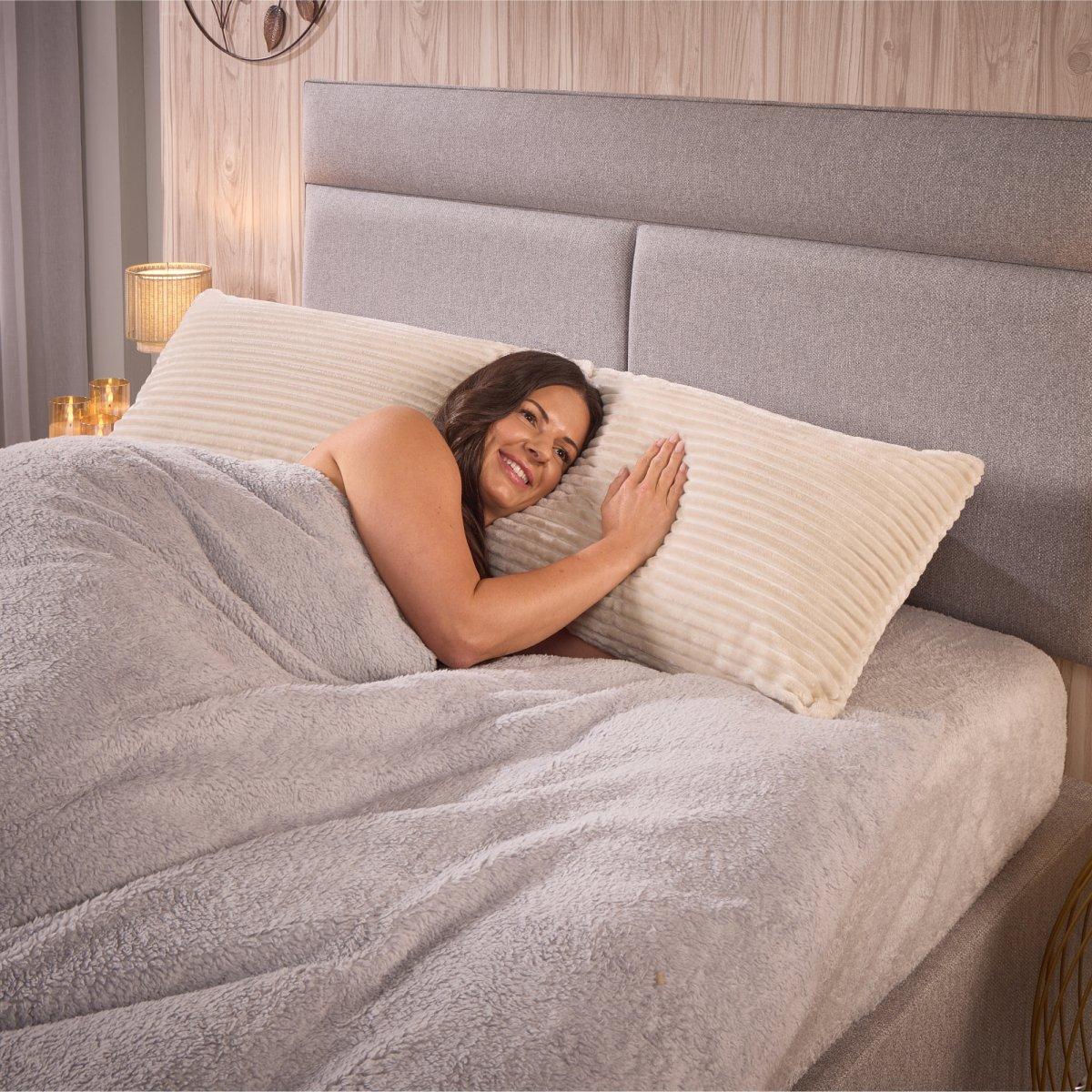 Cream - Downland - Velvet Cord Bolster Pillow - 4