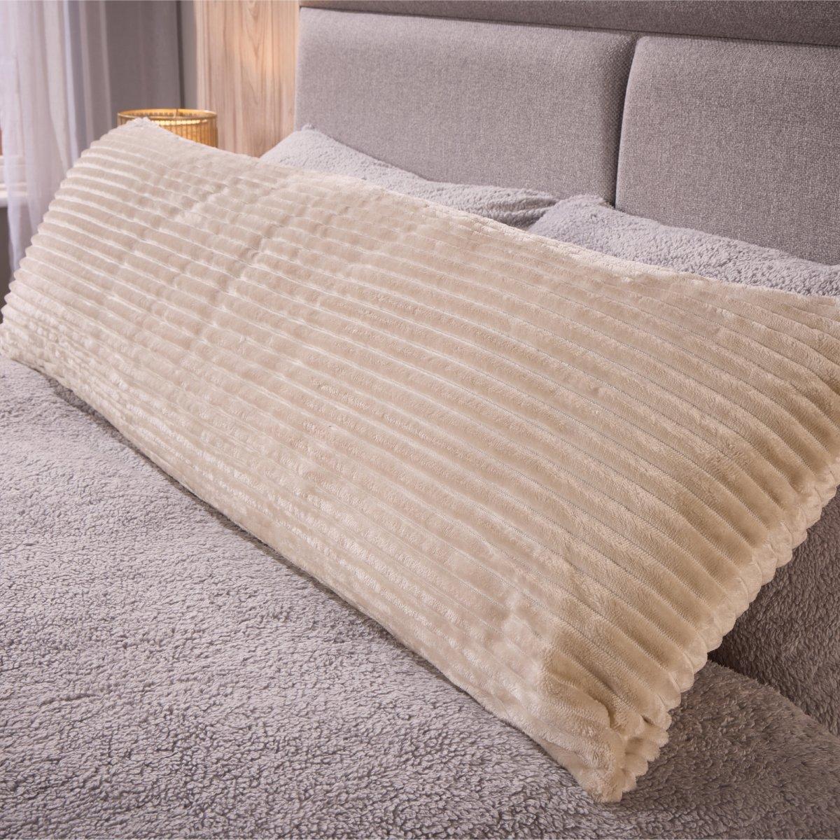 Cream - Downland - Velvet Cord Bolster Pillow - 6