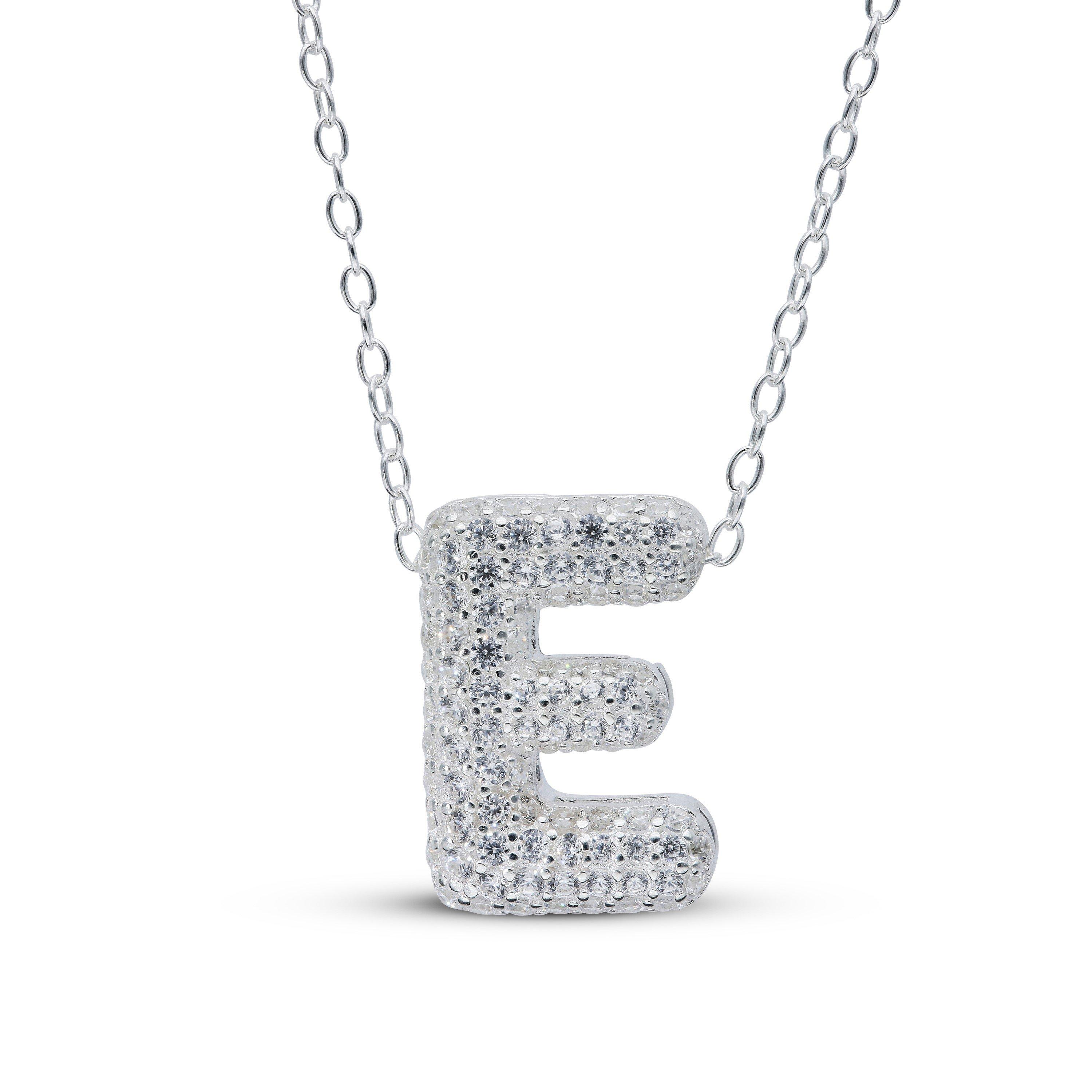Silver - Be You - Sterling Silver Cubic Zirconia Initial Necklace - 4