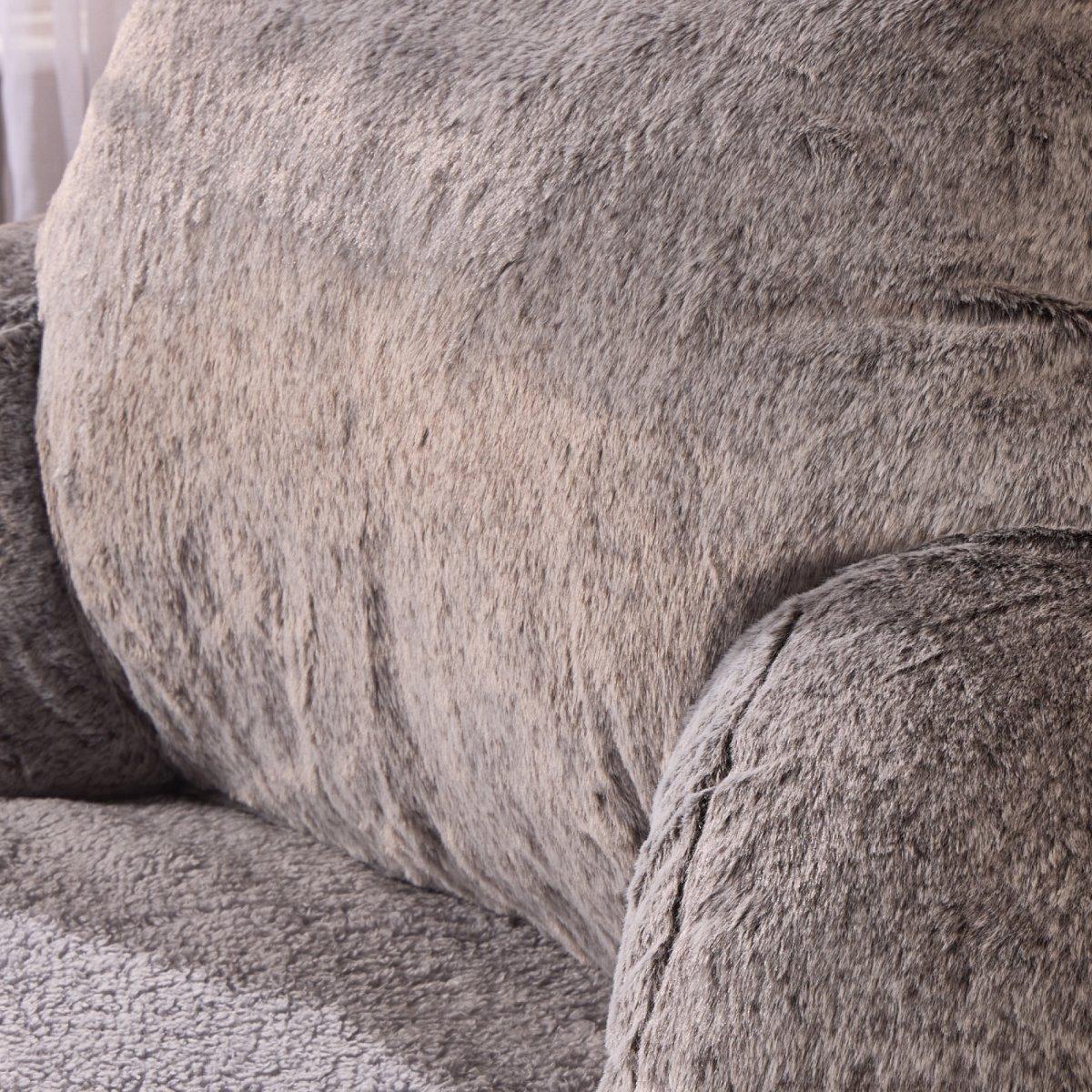 Grey - Downland - Luxury Faux Fur Cuddle Cushion - 3