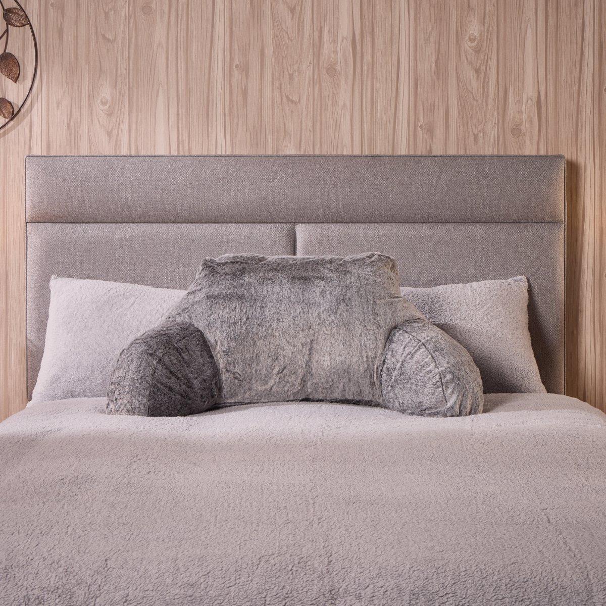 Grey - Downland - Luxury Faux Fur Cuddle Cushion - 4