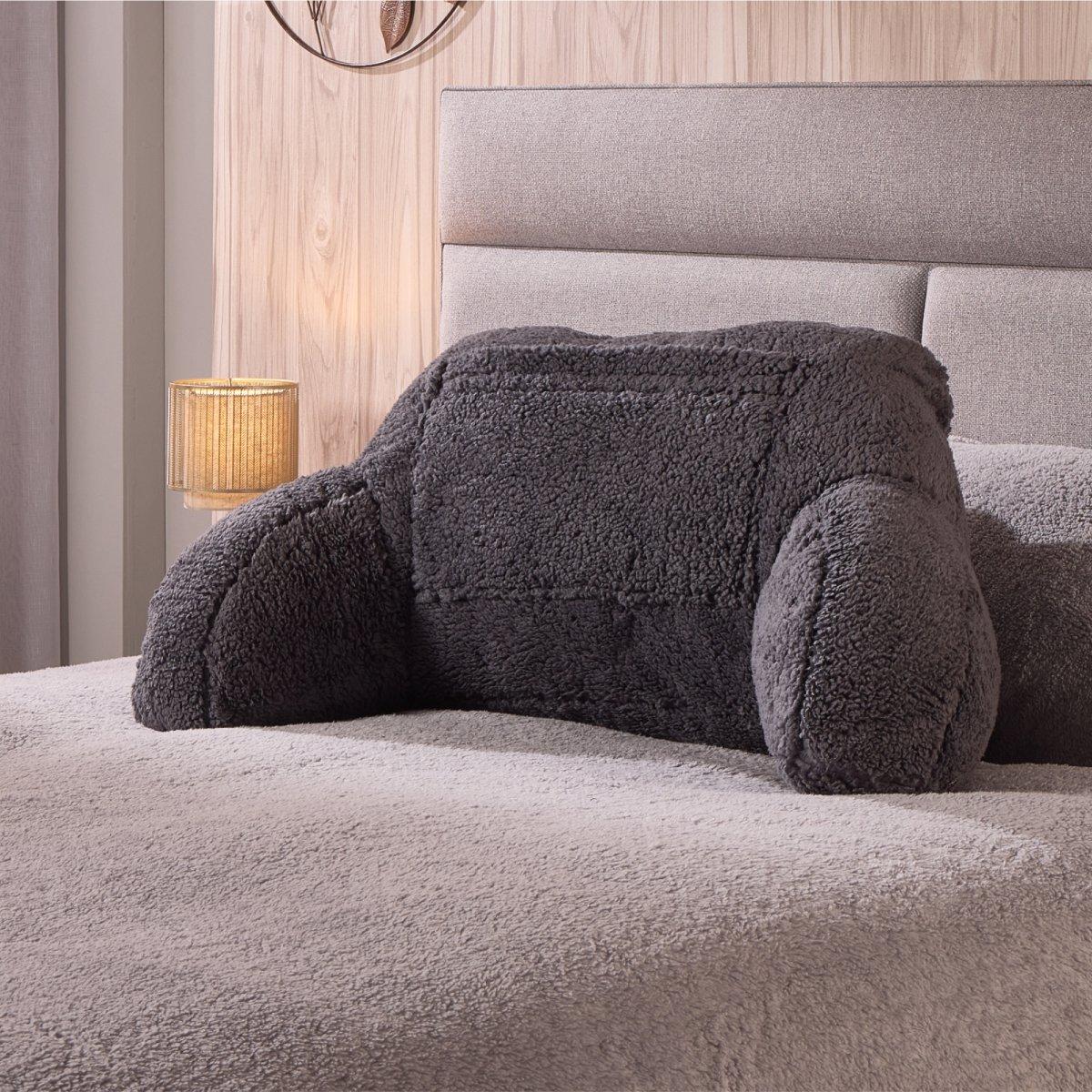 Charcoal - Downland - Heated Teddy Fleece Cuddle Cushion - 6