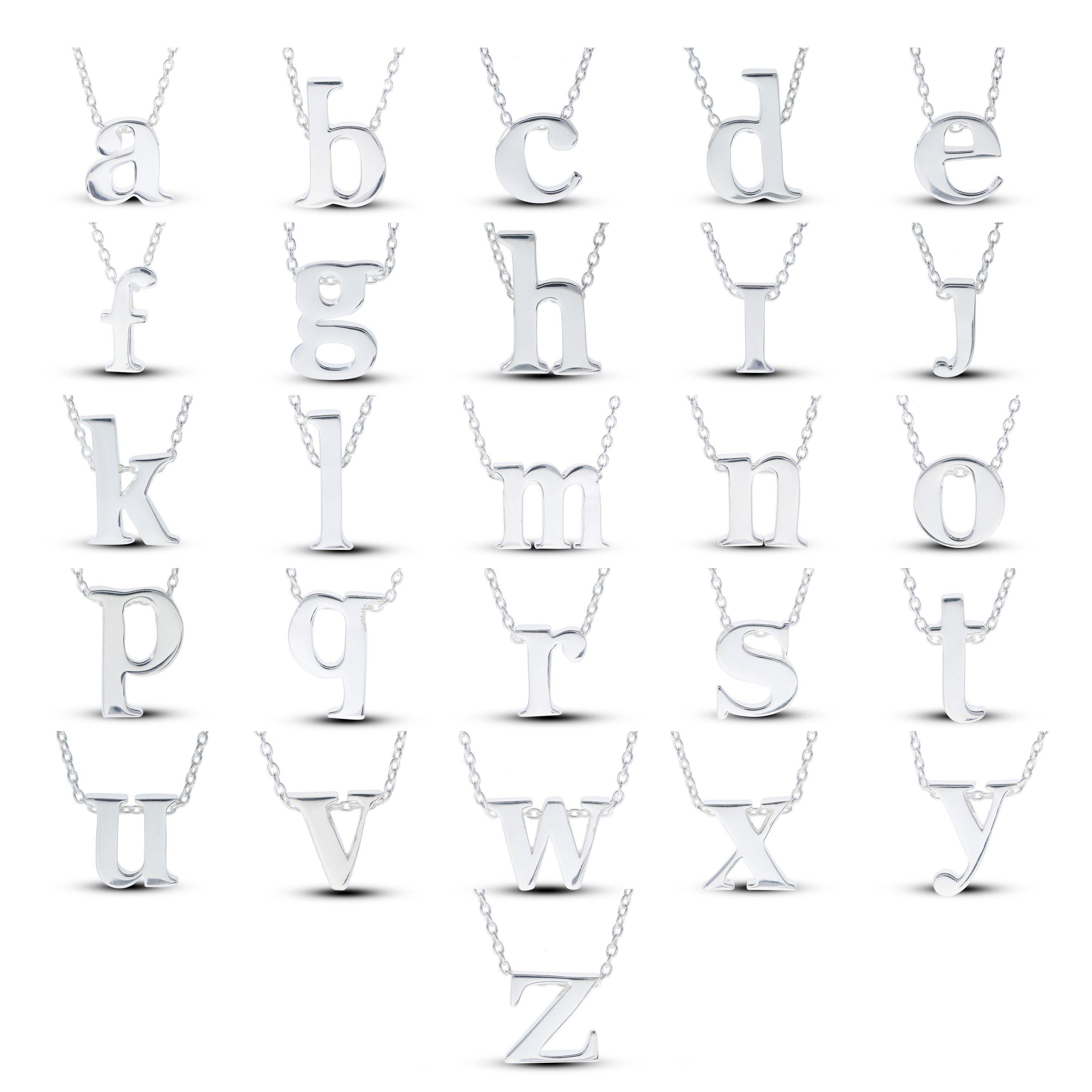 Silver - Be You - Sterling Silver lowercase Initial Necklace - 2
