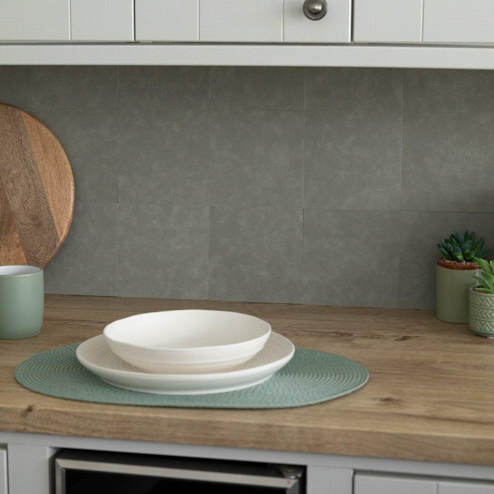 Olive - D C Fix - Self Adhesive Vinyl Wall Tiles Cement Olive - 5