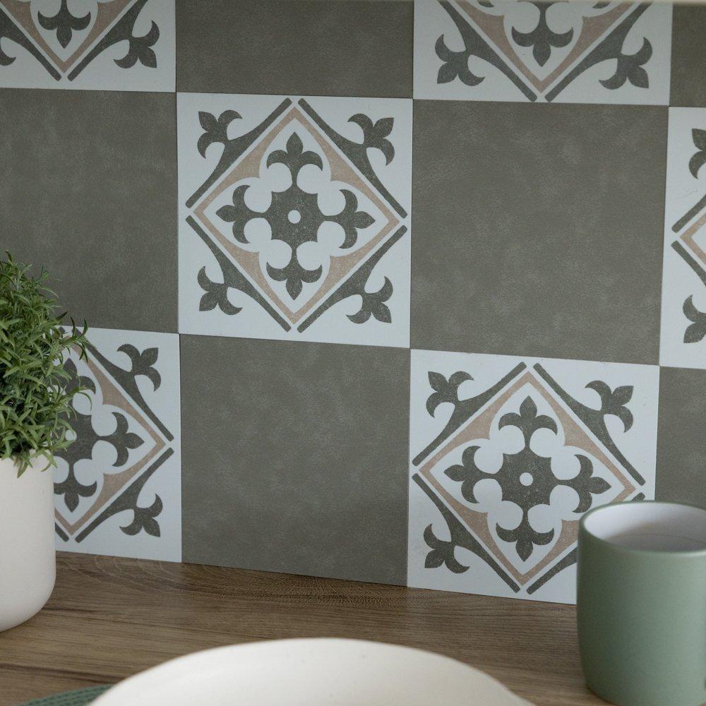 Olive - D C Fix - Self Adhesive Vinyl Wall Tiles Cement Olive - 7