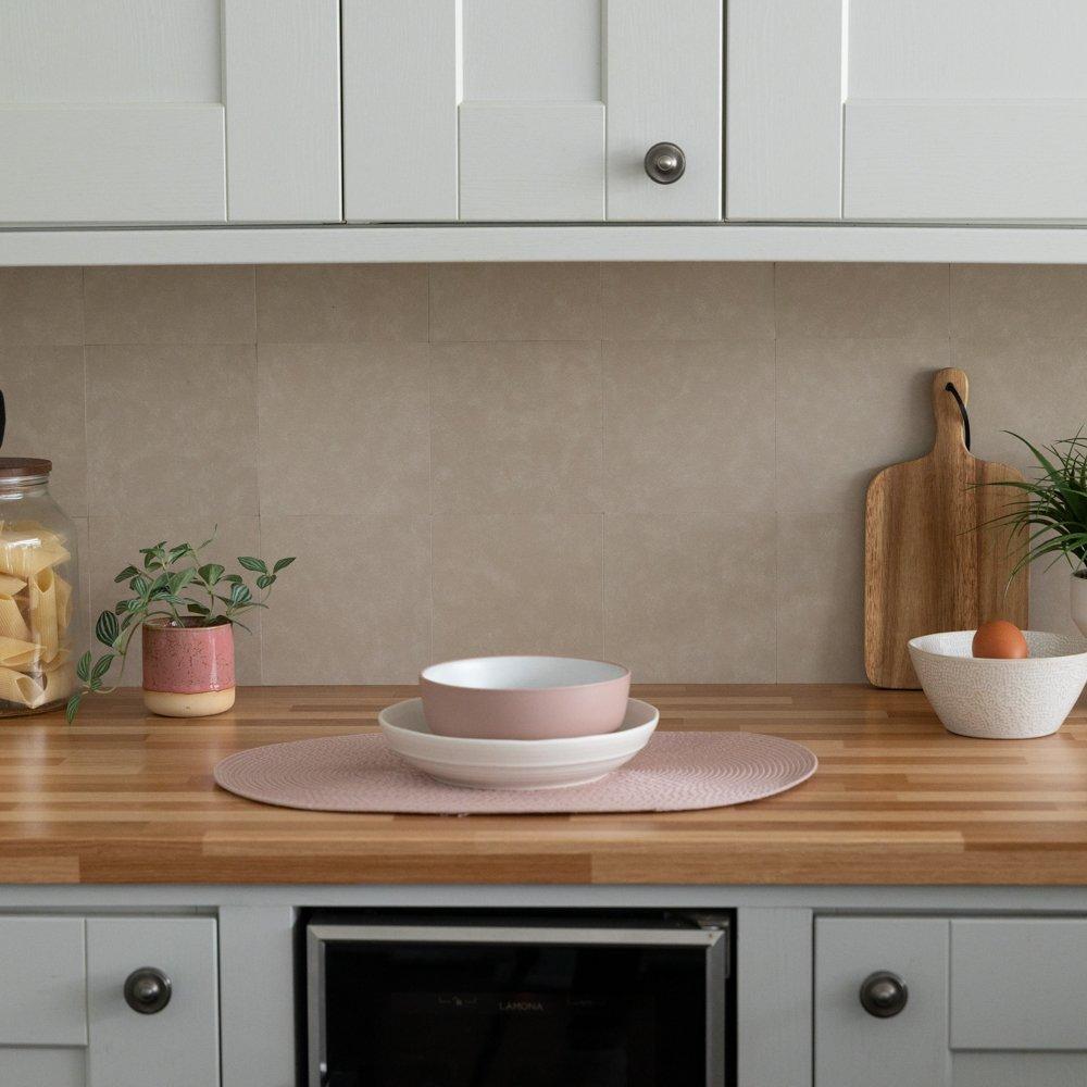 Beige - D C Fix - Self Adhesive Vinyl Wall Tiles Cement Beige - 1
