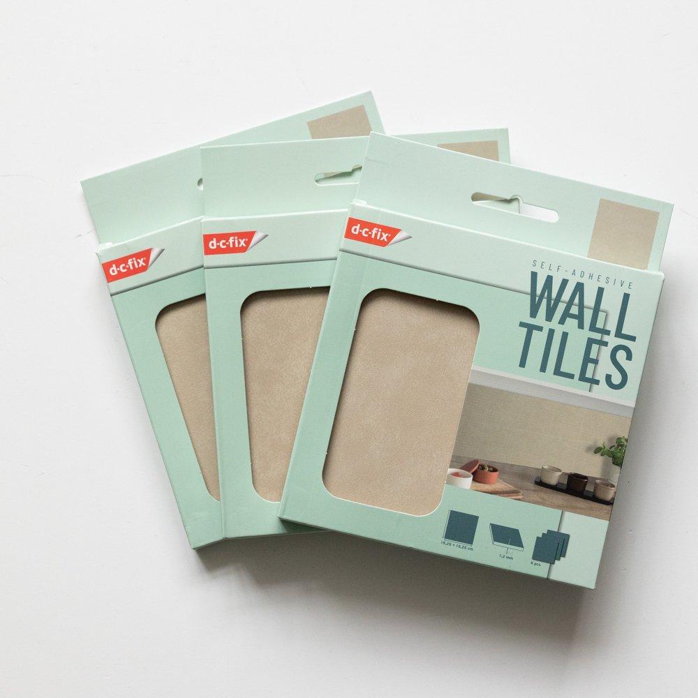 Beige - D C Fix - Self Adhesive Vinyl Wall Tiles Cement Beige - 2