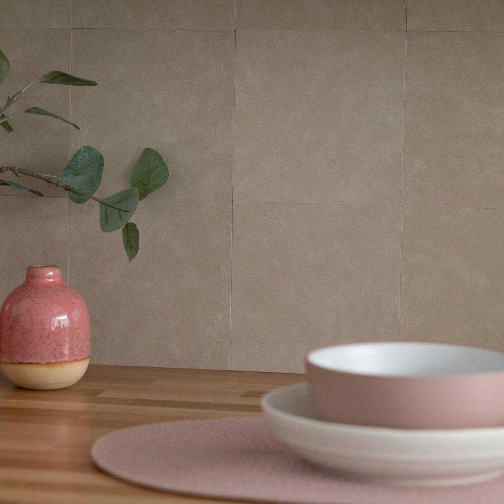 Beige - D C Fix - Self Adhesive Vinyl Wall Tiles Cement Beige - 5