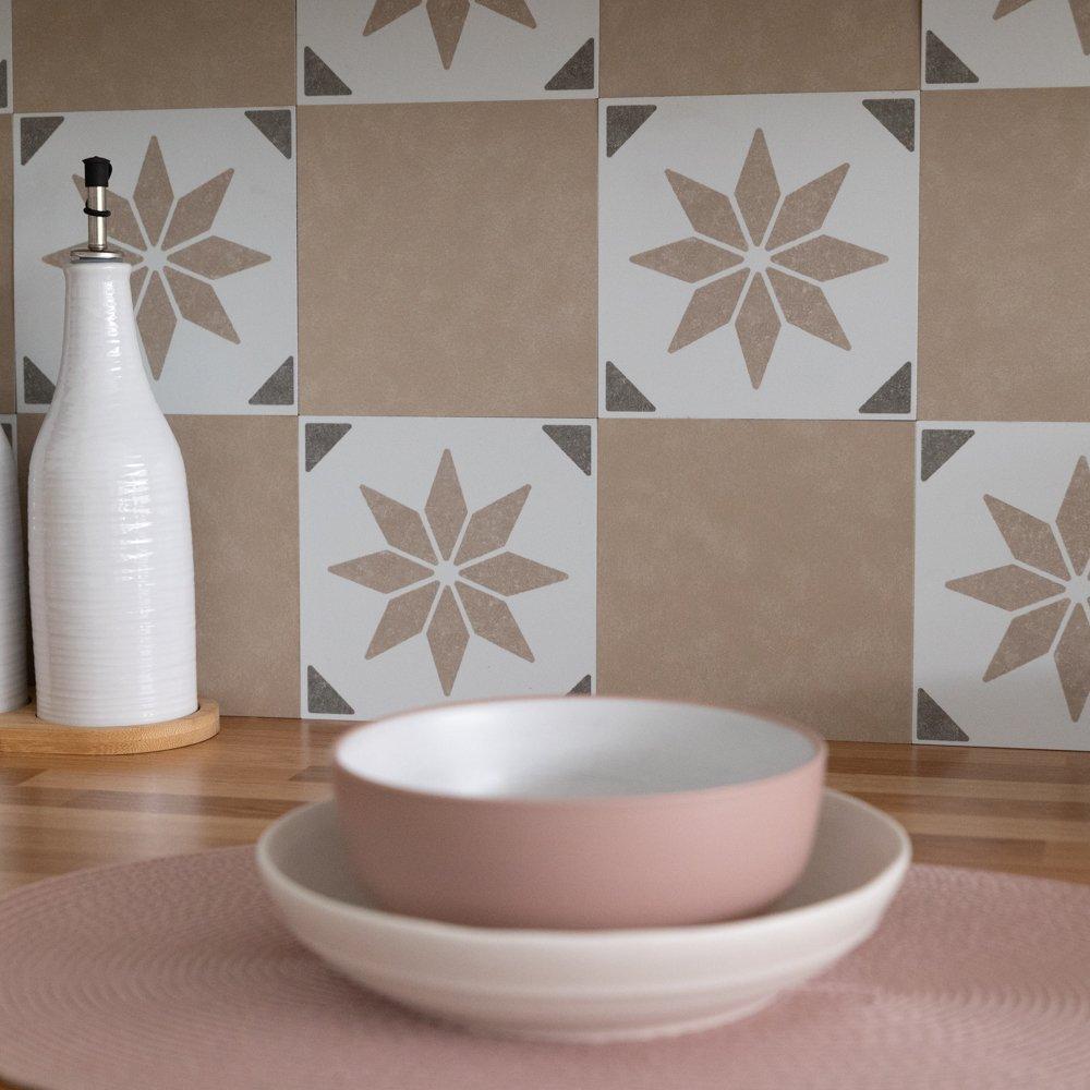 Beige - D C Fix - Self Adhesive Vinyl Wall Tiles Cement Beige - 6