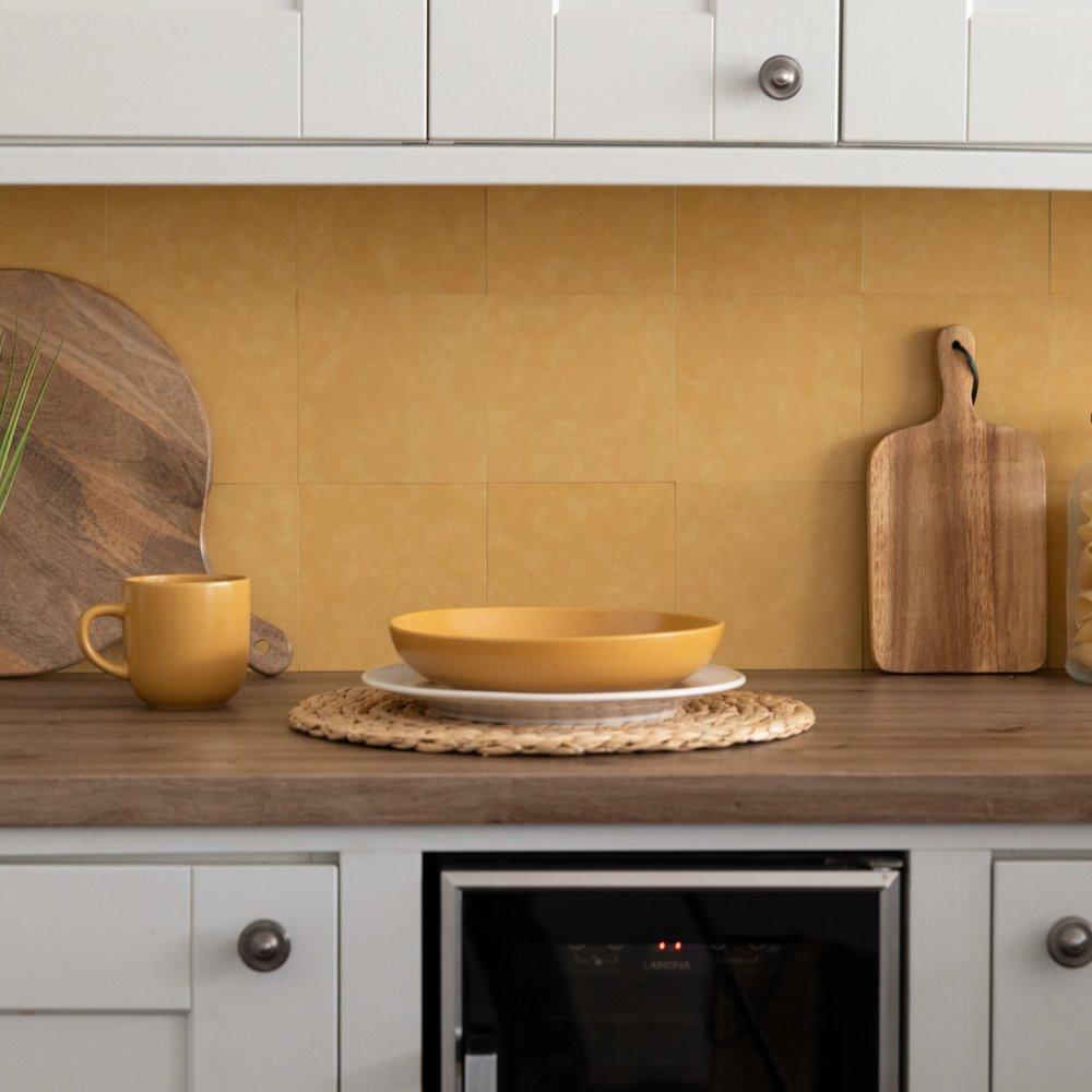 Gold - D C Fix - Self Adhesive Vinyl Wall Tiles Cement Gold - 1