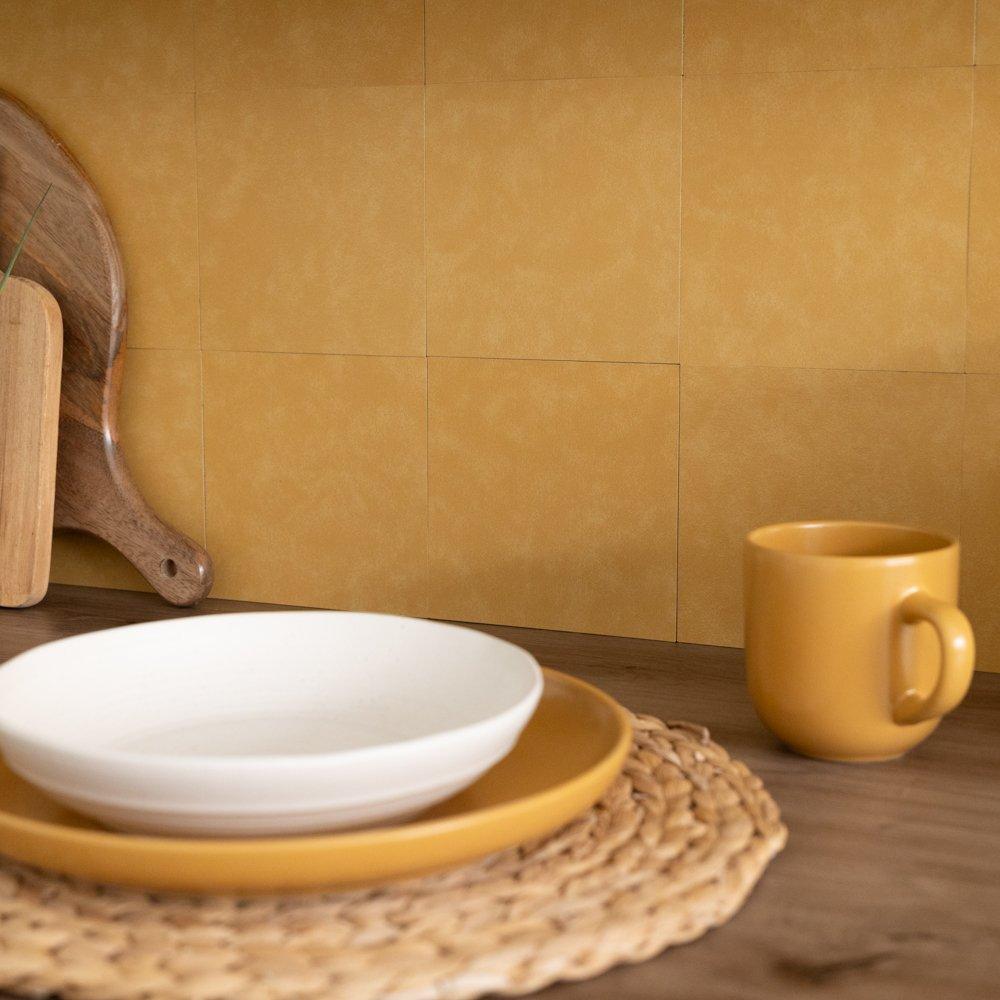Gold - D C Fix - Self Adhesive Vinyl Wall Tiles Cement Gold - 5