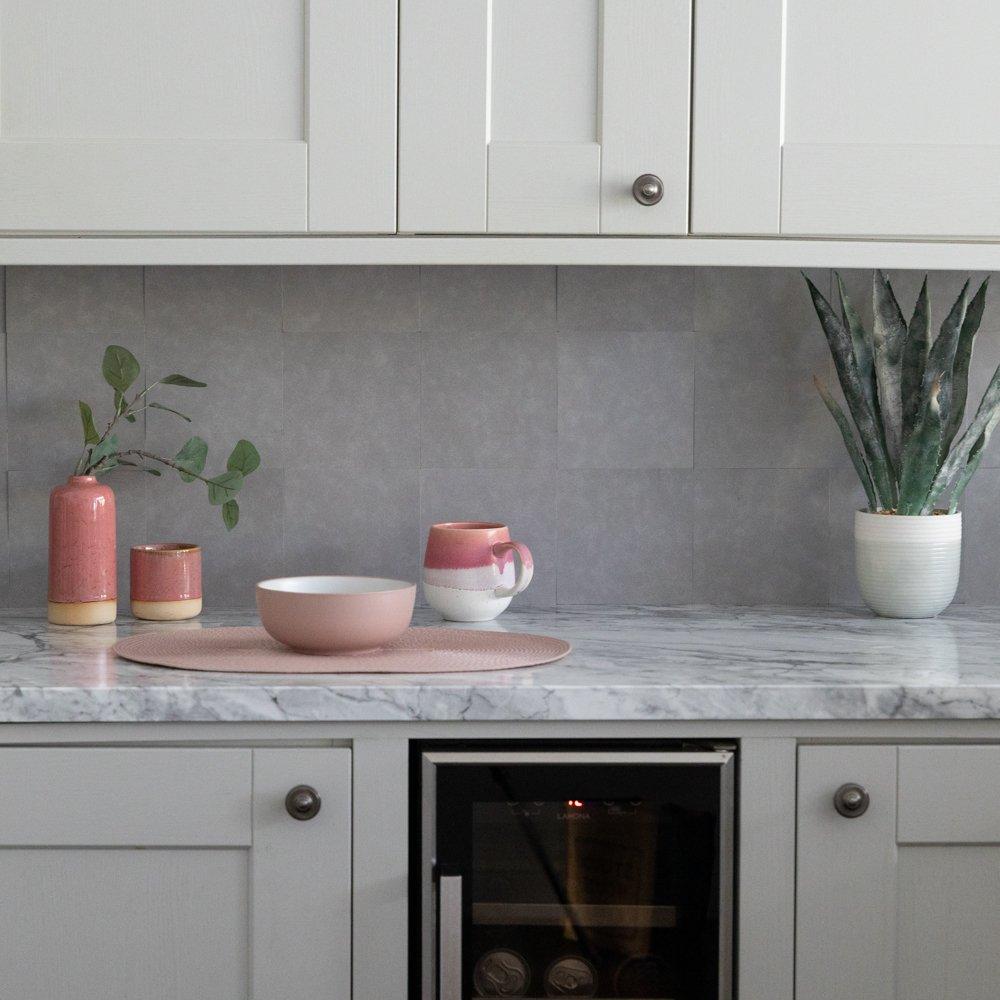 Light Grey - D C Fix - Self Adhesive Vinyl Wall Tiles Cement Light Grey - 1