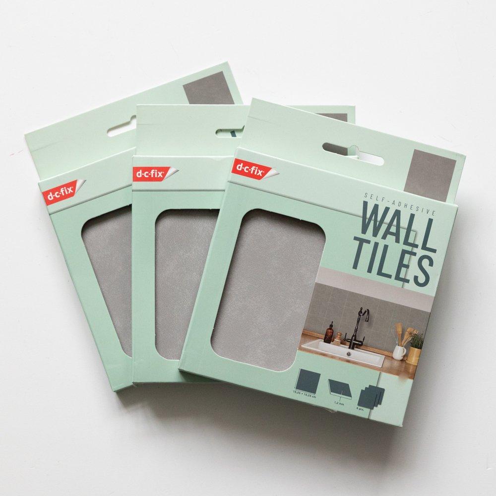 Light Grey - D C Fix - Self Adhesive Vinyl Wall Tiles Cement Light Grey - 2