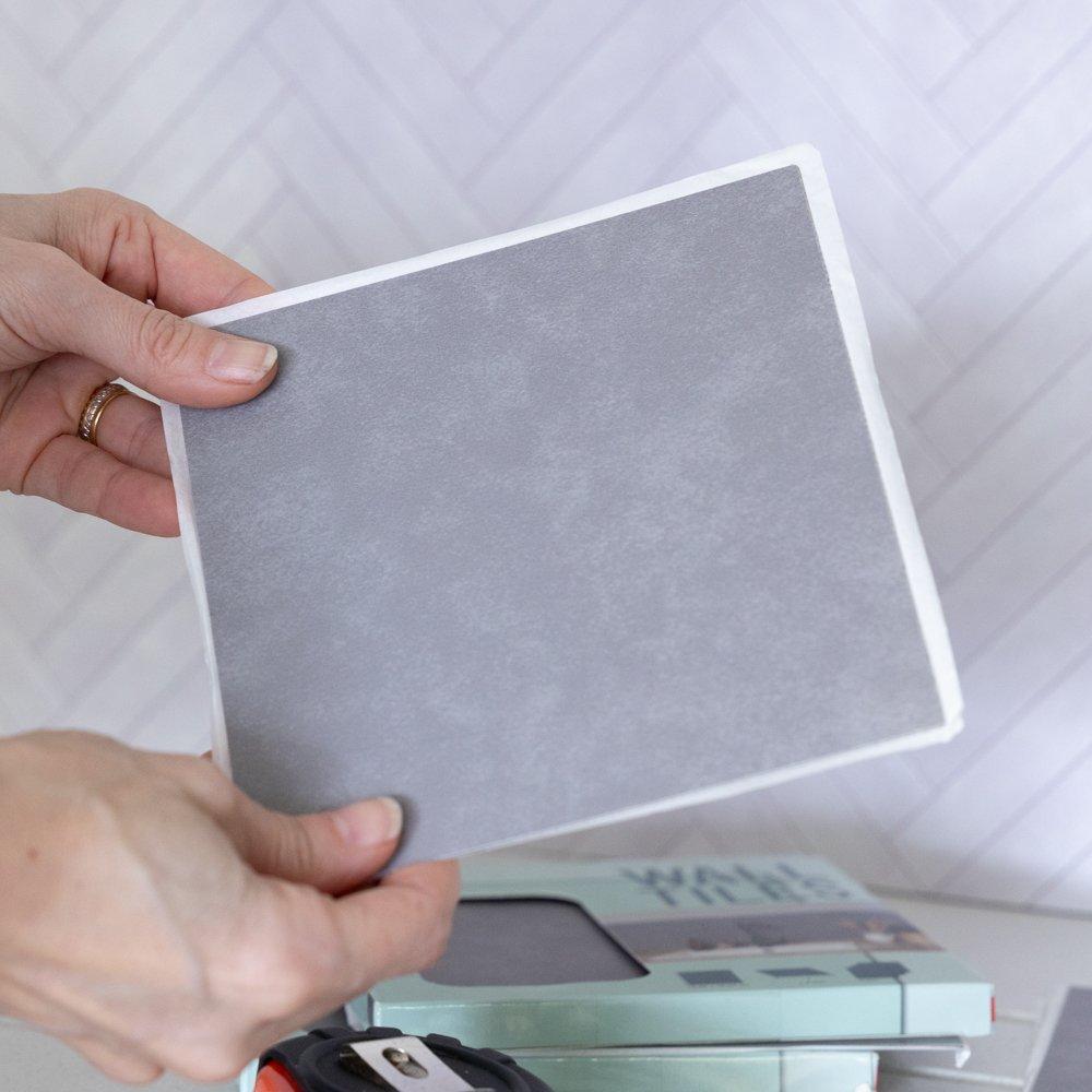 Grey - D C Fix - Self Adhesive Vinyl Wall Tiles Cement Dark Grey - 4