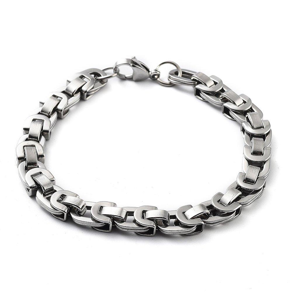Aye Do Gifts Mens Folded Link Silver Bracelet