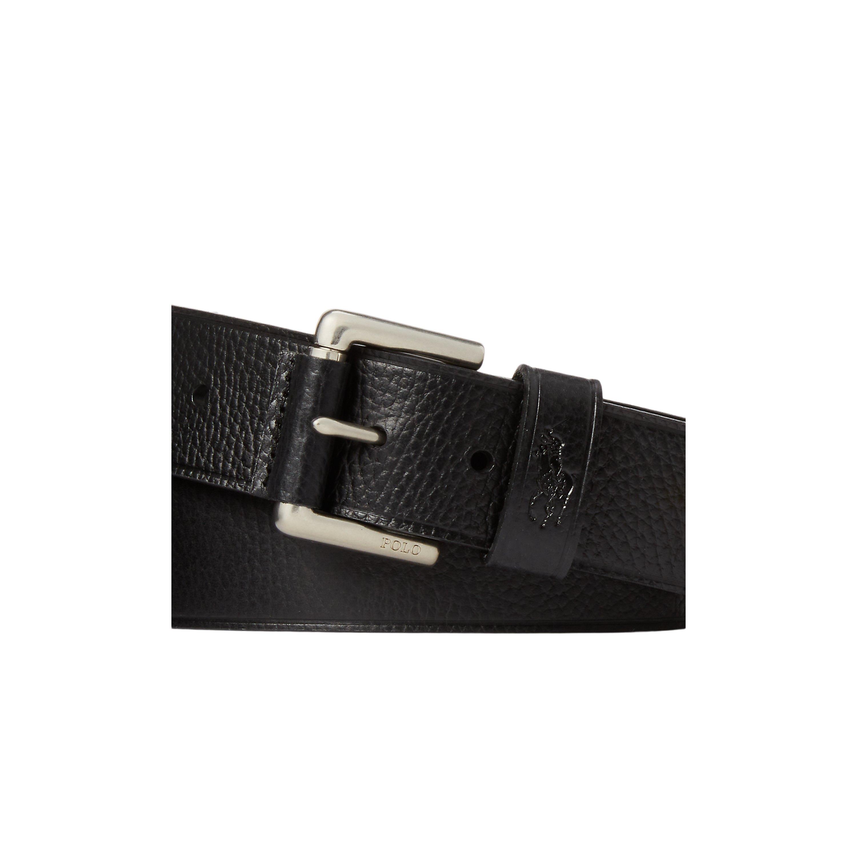 Black - Polo Ralph Lauren - Keep Pebbled Leather Belt - 2