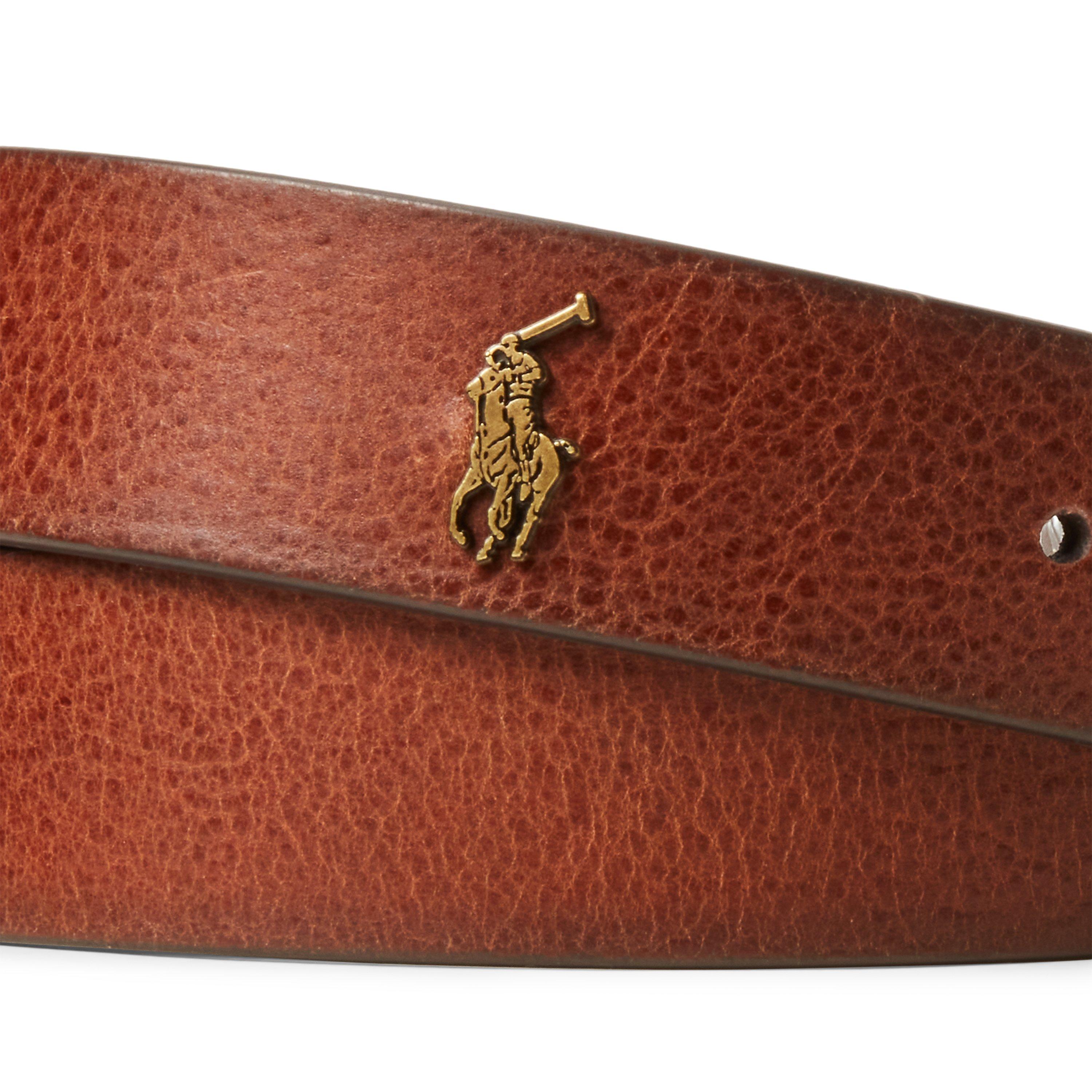 Brown - Polo Ralph Lauren - Charm Pony Player Leather Belt - 3