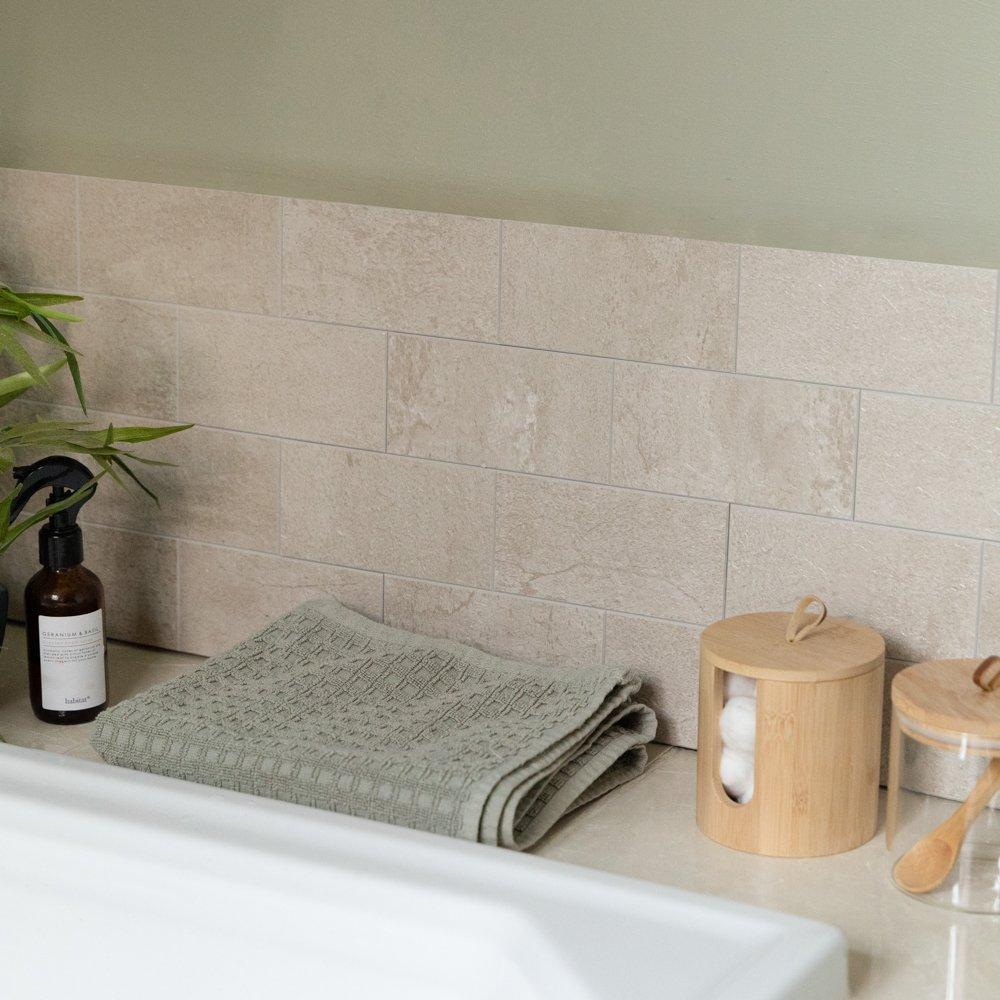 Beige - D C Fix - Self Adhesive Premium Wall Tiles Sandstone - 6