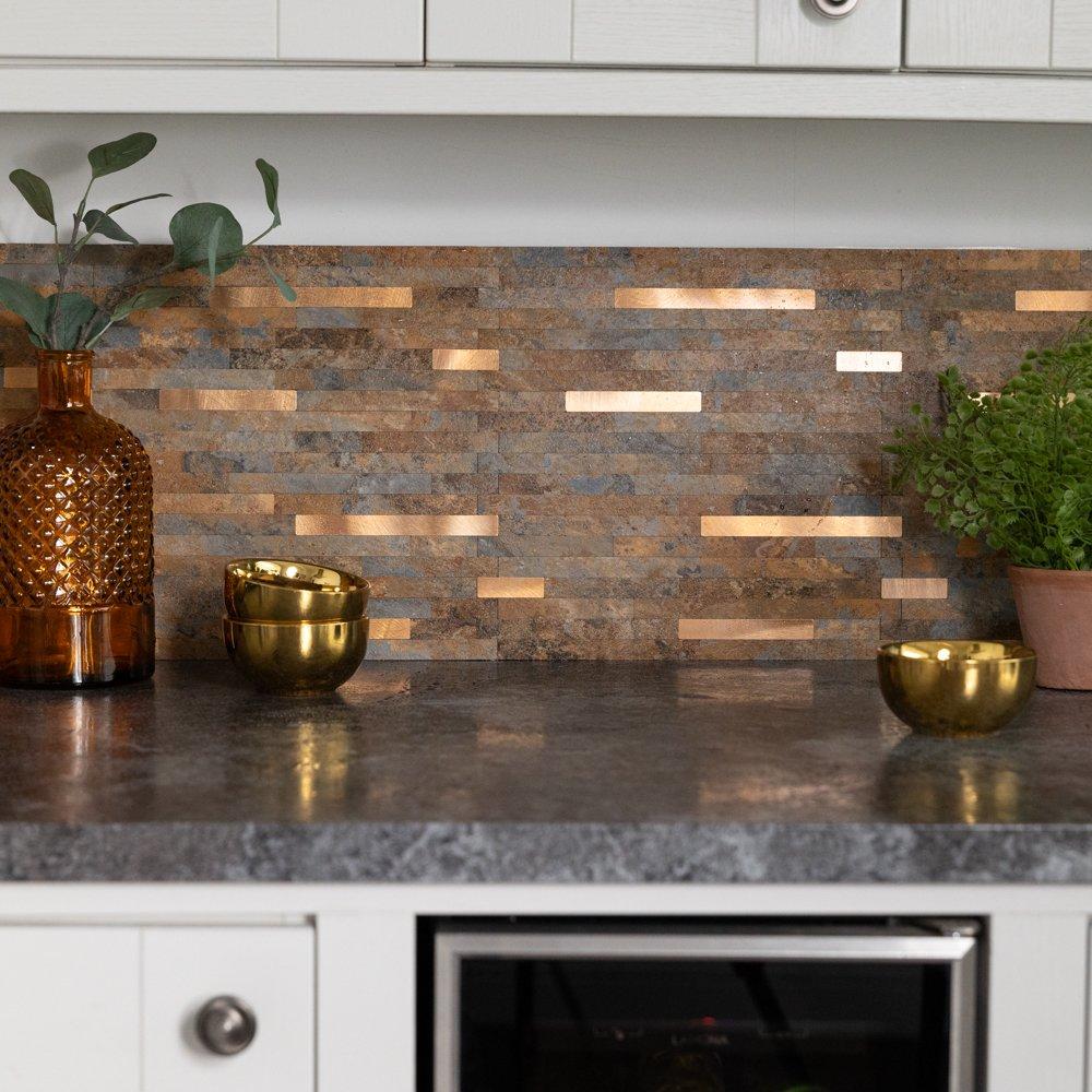 Copper - D C Fix - Self Adhesive Premium Wall Tiles Slate and Metal - 1