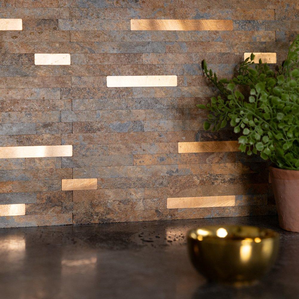 Copper - D C Fix - Self Adhesive Premium Wall Tiles Slate and Metal - 5
